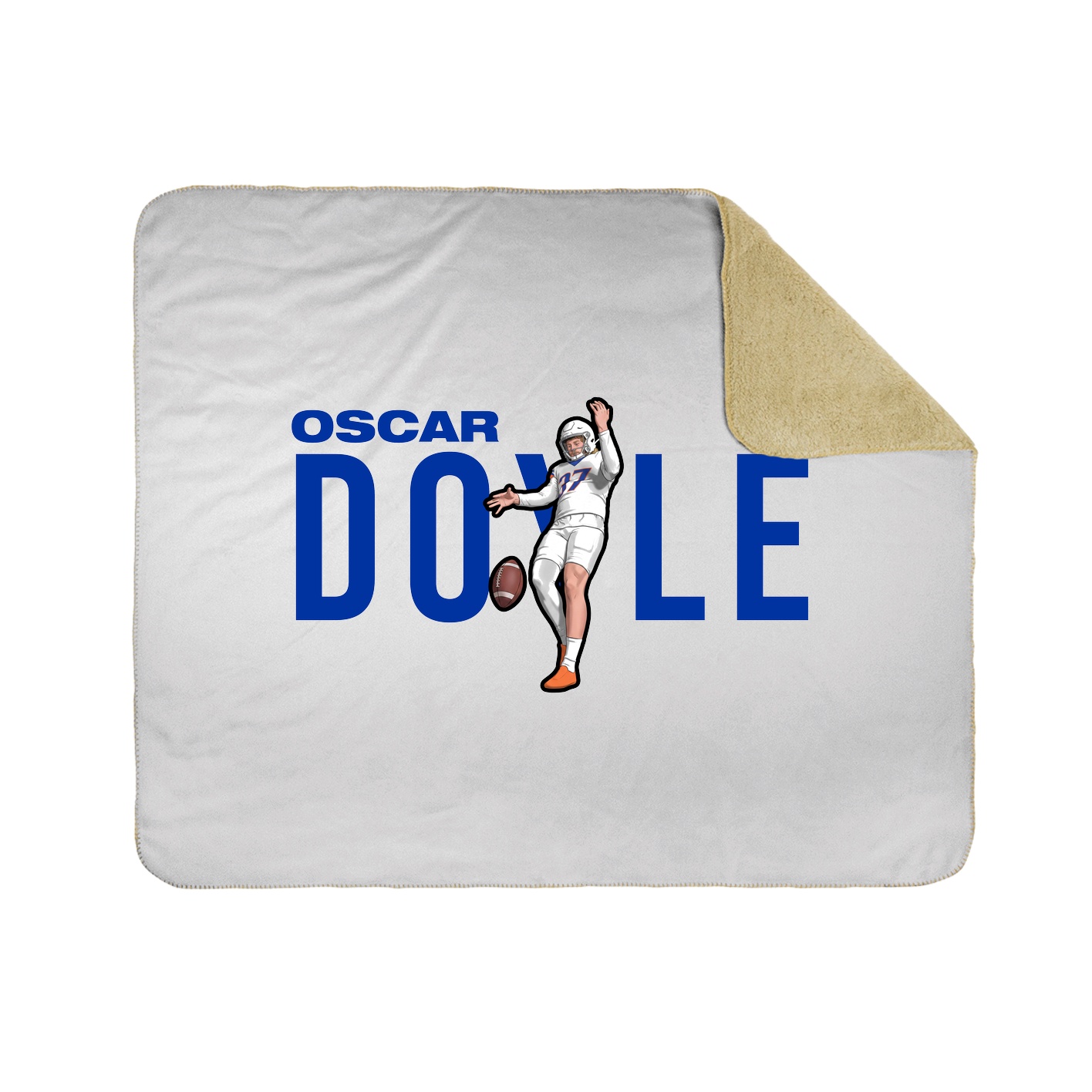Throw Blanket — Player Name in White