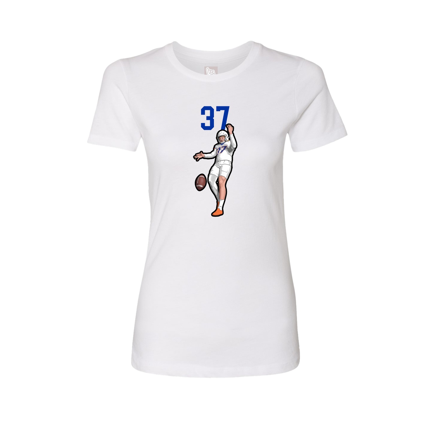 Fitted Women's Tee — Number Top in White