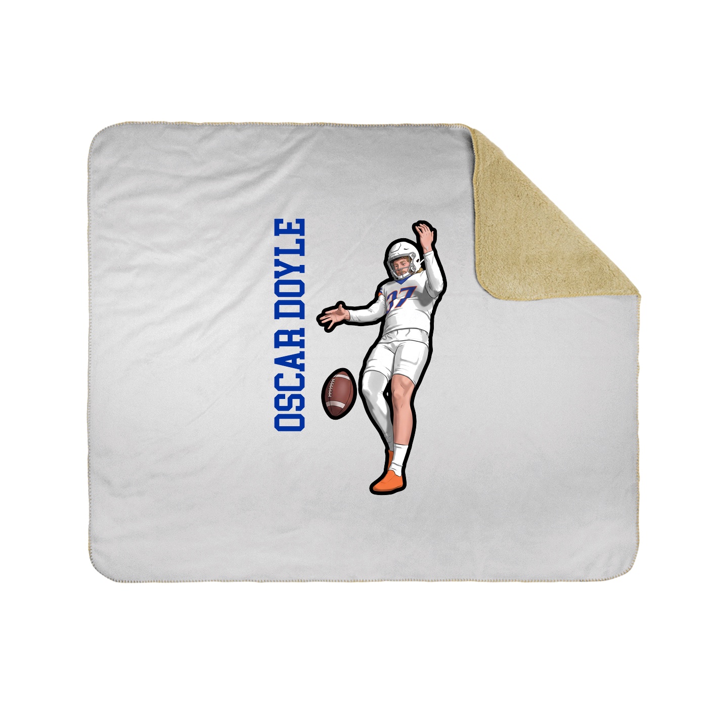 Throw Blanket — Name Vertical in White