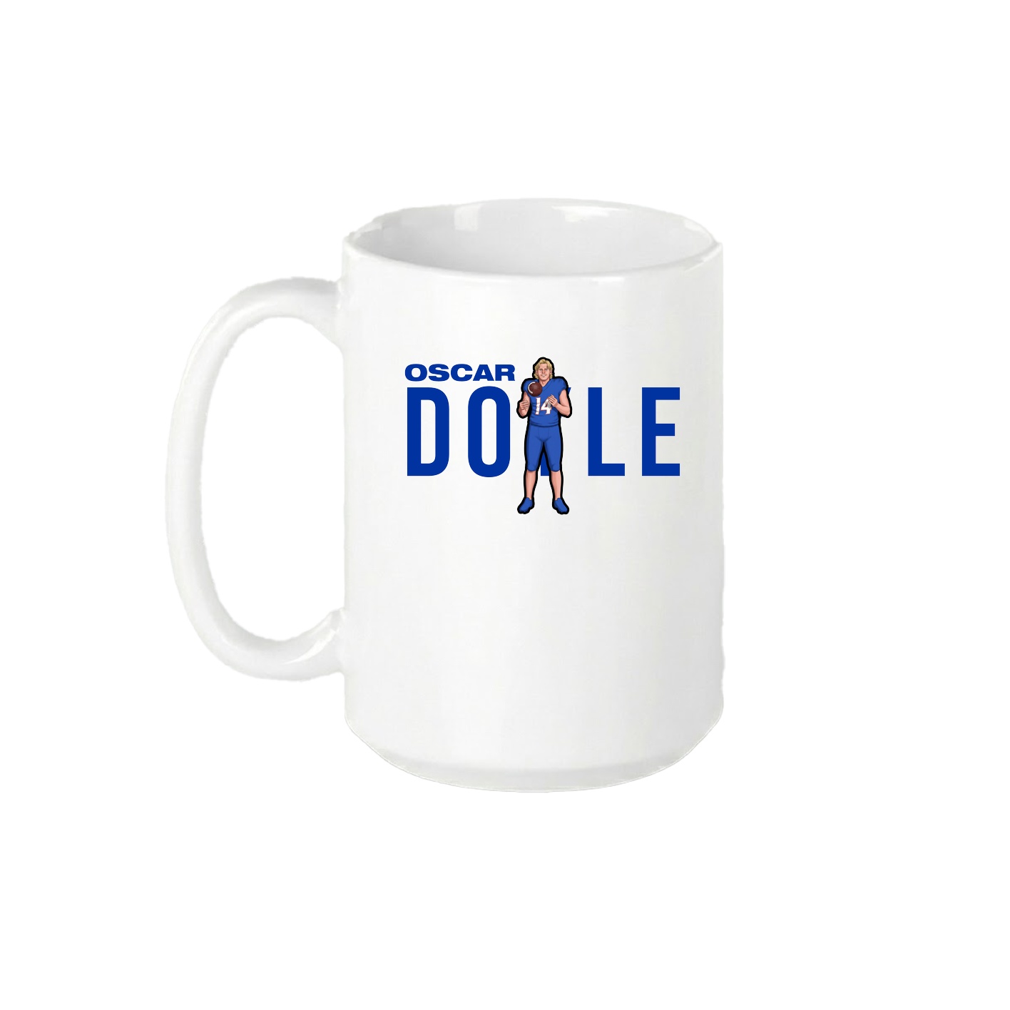 15oz Coffee Mug — Player Name in White