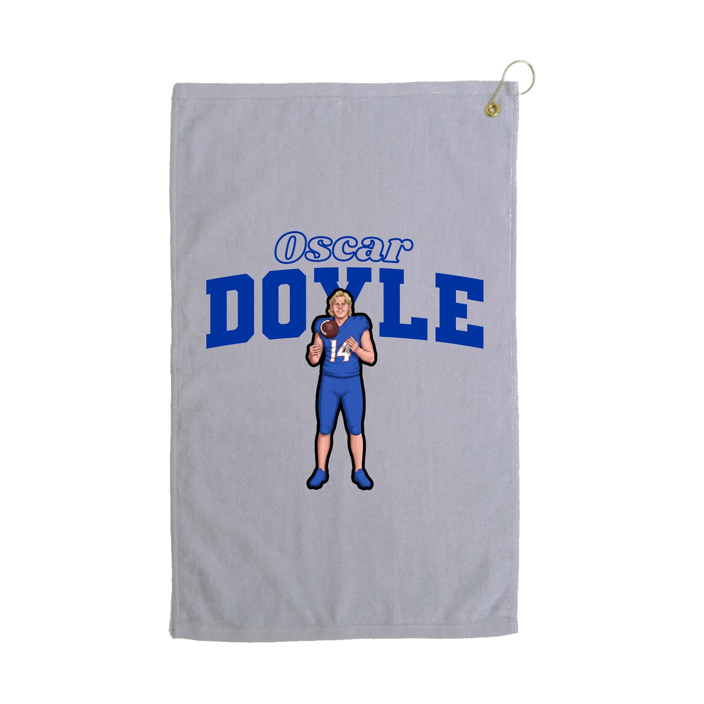 Golf Towel — Name Arch in Grey