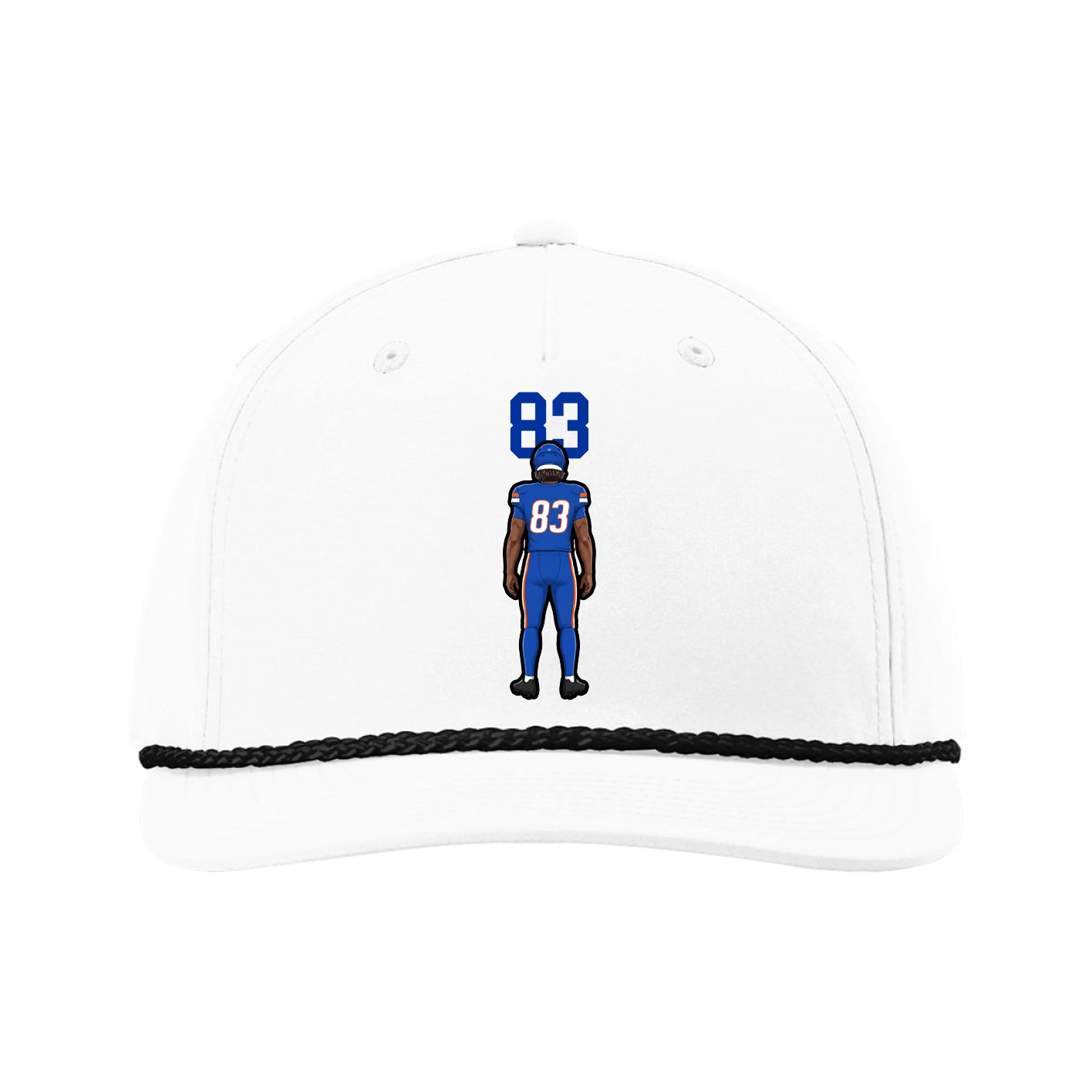 Five-Panel Classic Rope Cap — Number Top in White