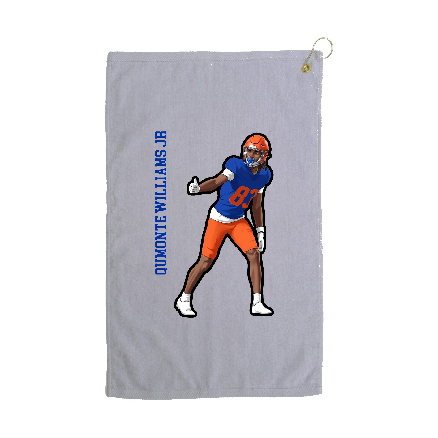Golf Towel — Name Vertical in Grey