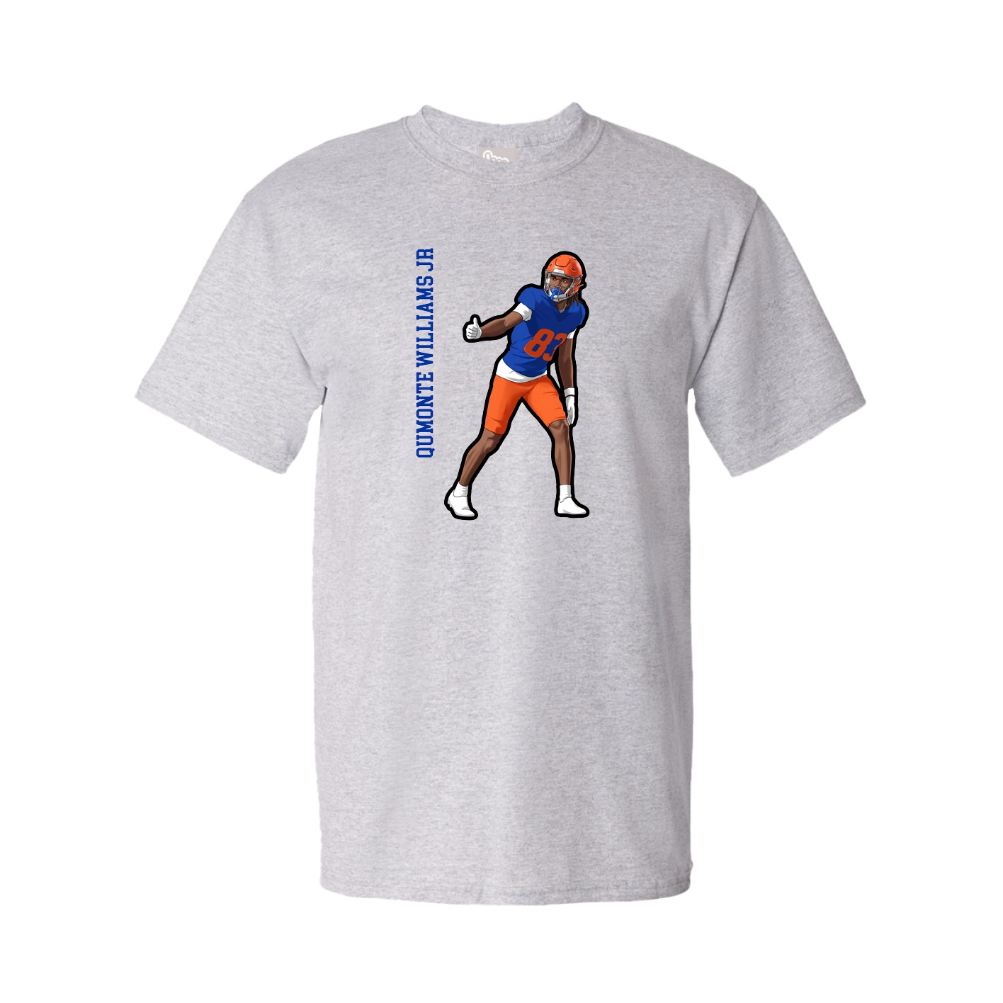 Tee — Name Vertical in Grey
