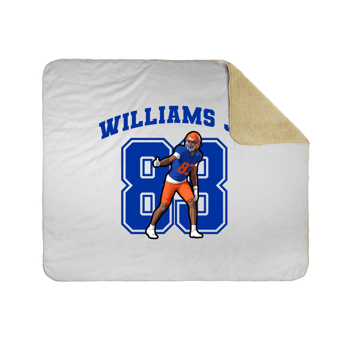 Throw Blanket — Number in White