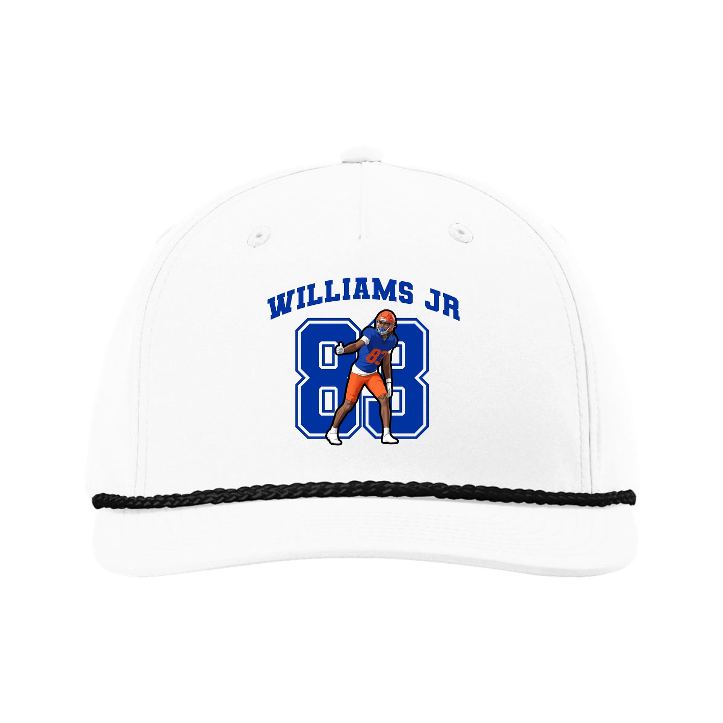 Five-Panel Classic Rope Cap — Number in White