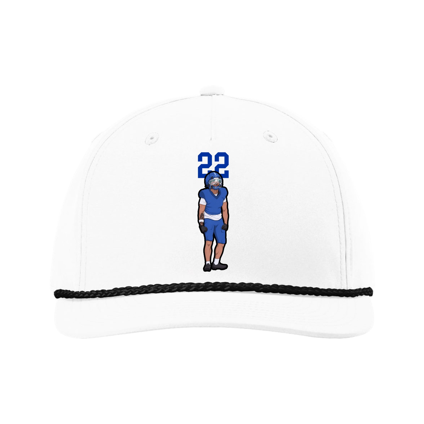 Five-Panel Classic Rope Cap — Number Top in White