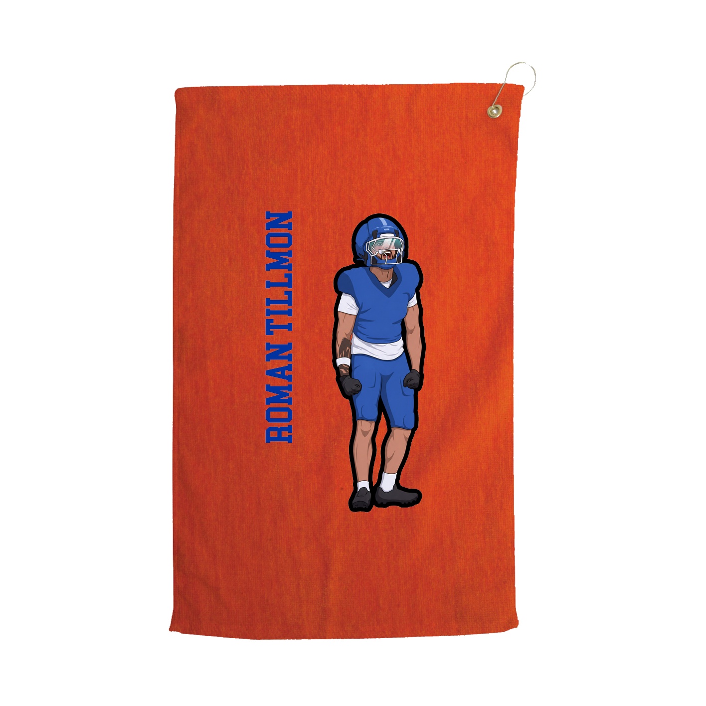 Golf Towel — Name Vertical in Orange