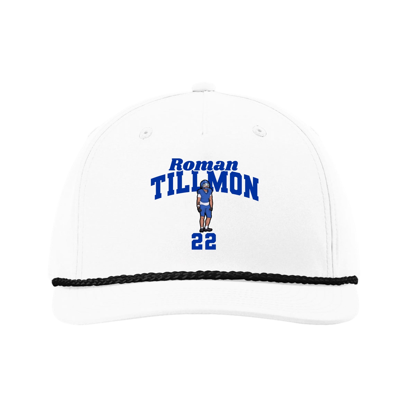 Five-Panel Classic Rope Cap — Signature Arch in White
