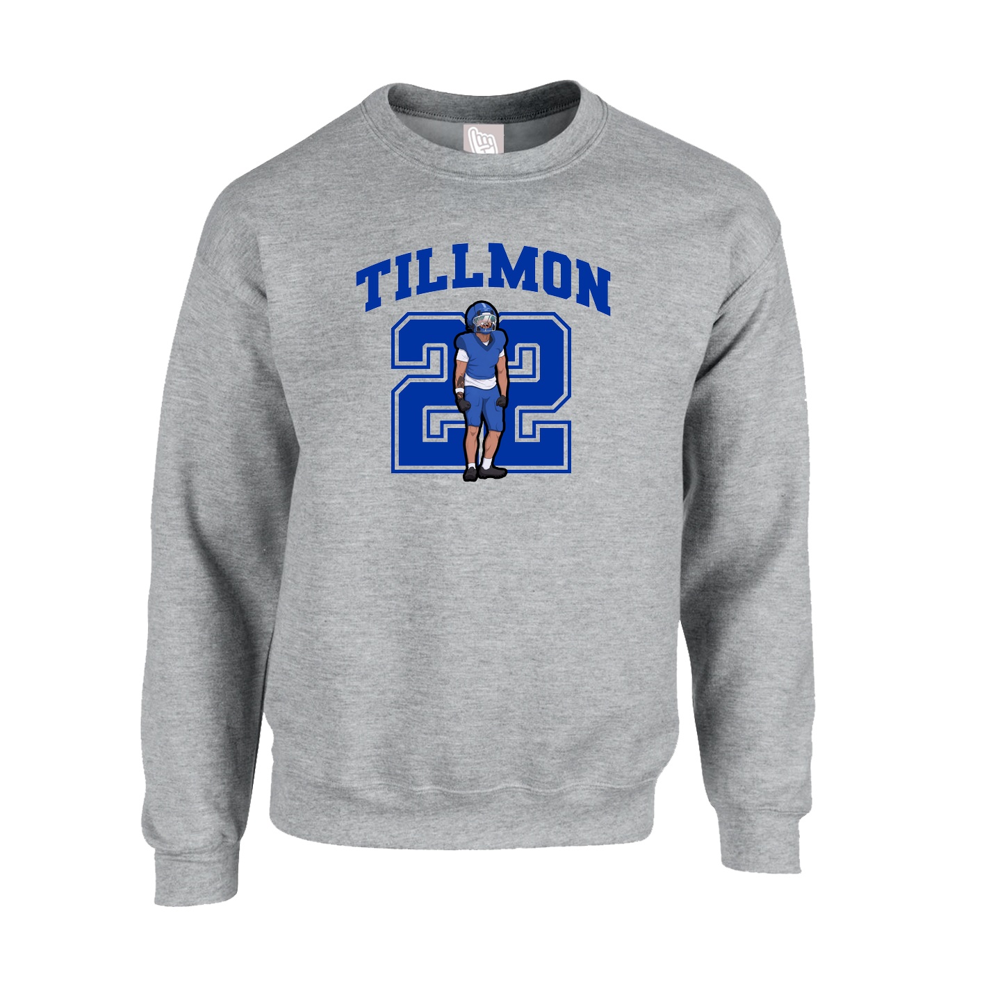 Fleece Crew — Number in Grey