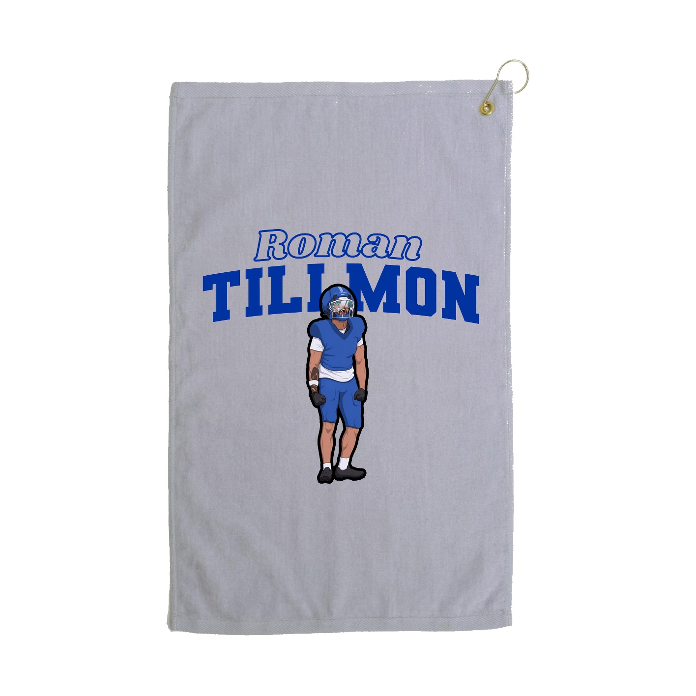 Golf Towel — Name Arch in Grey