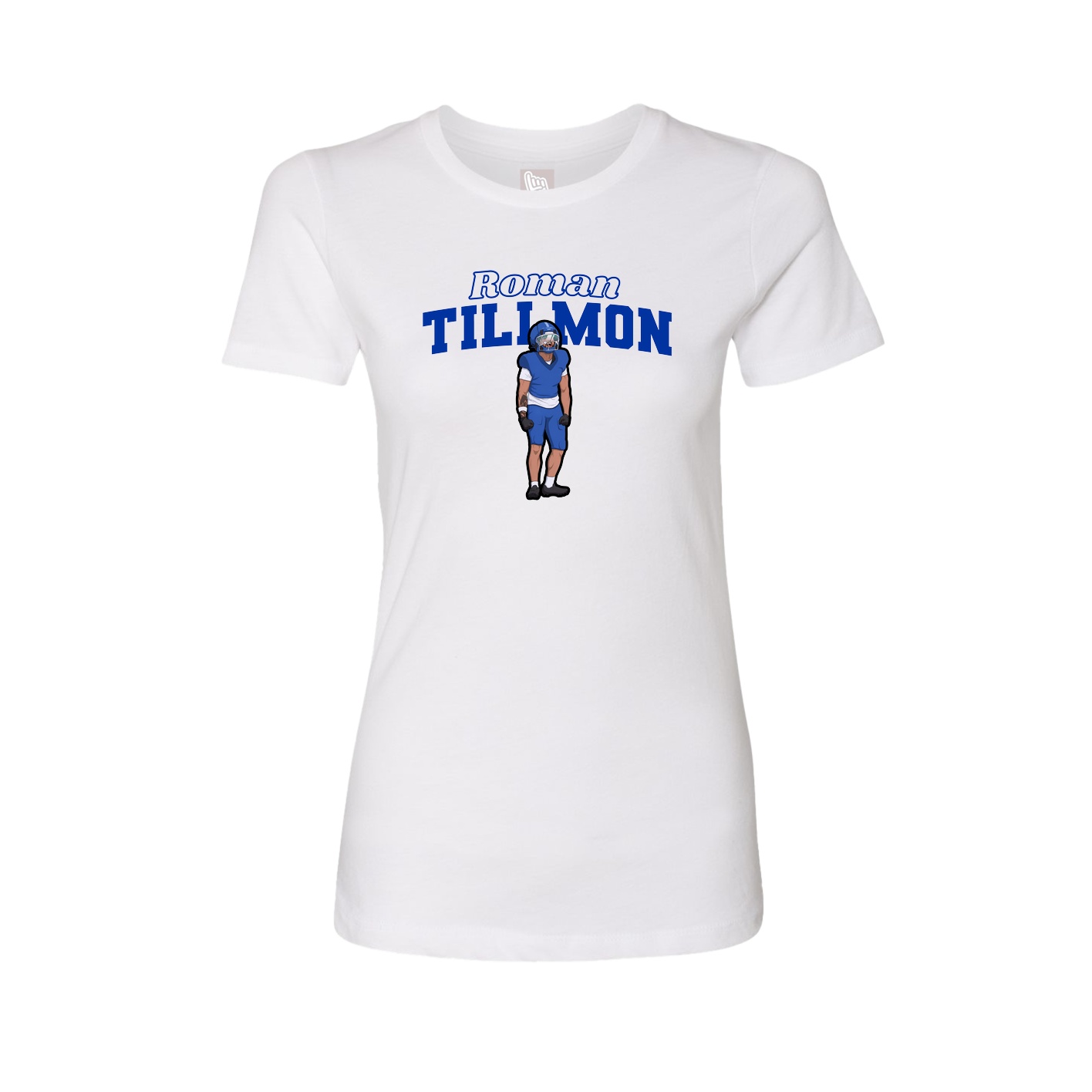 Fitted Women's Tee — Name Arch in White