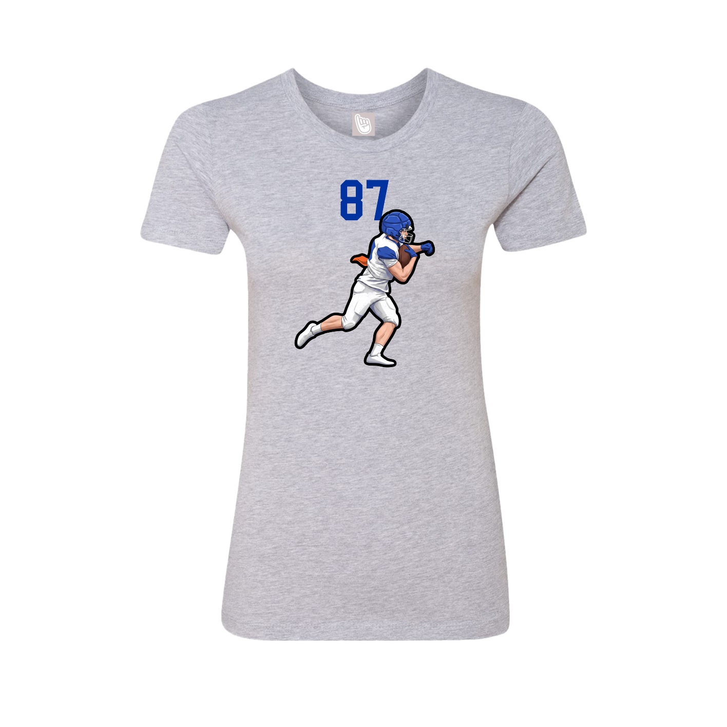 Fitted Women's Tee — Number Top in Grey