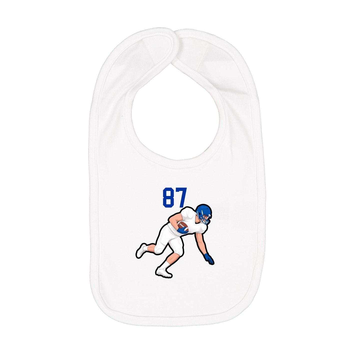 Infant Bib — Number Top in White