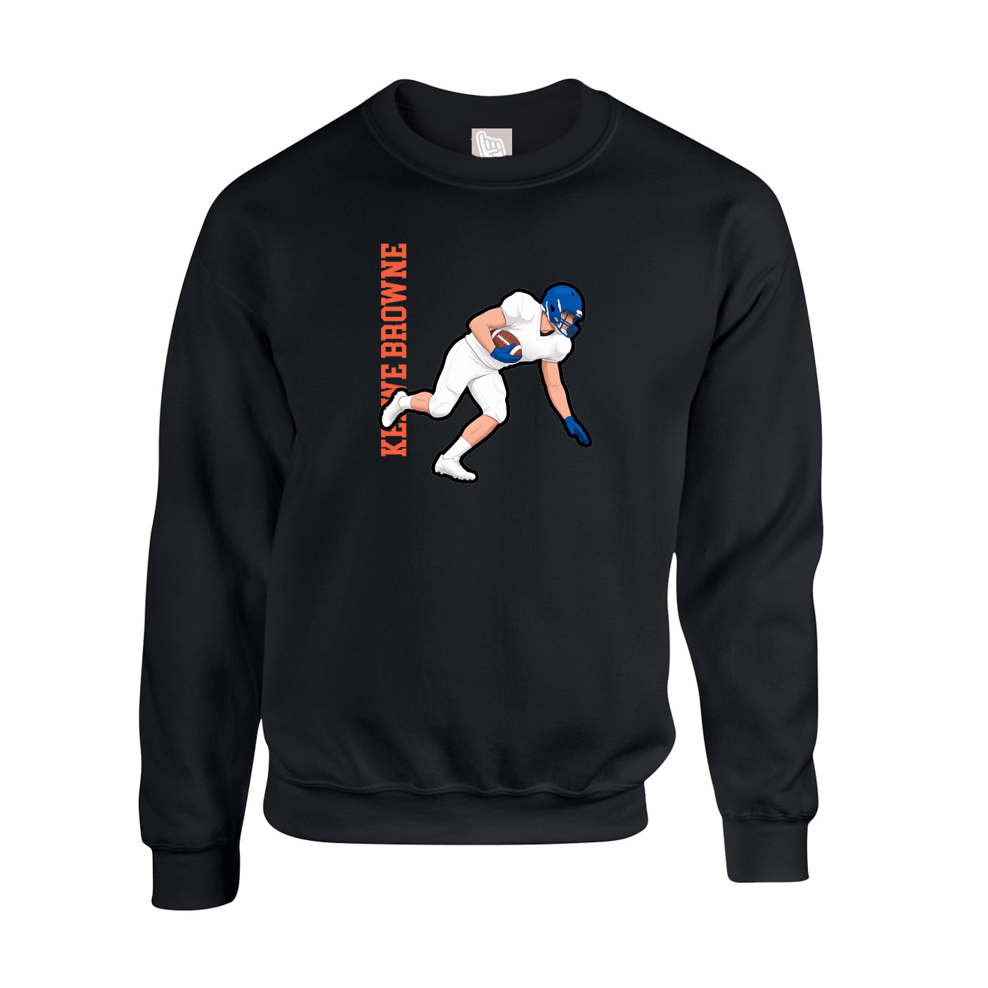 Fleece Crew — Name Vertical in Black