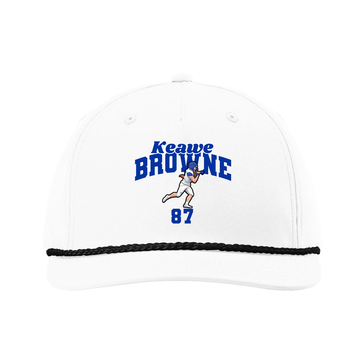 Five-Panel Classic Rope Cap — Signature Arch in White