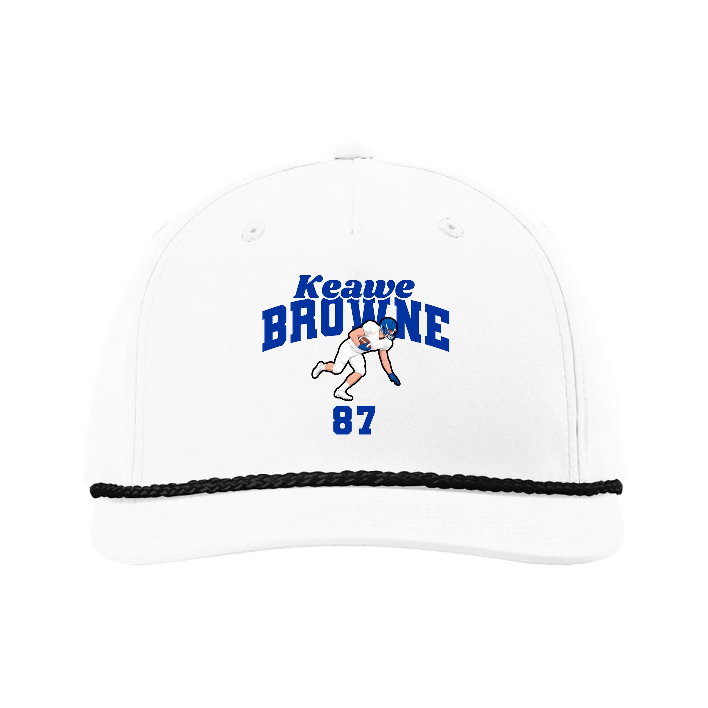 Five-Panel Classic Rope Cap — Signature Arch in White
