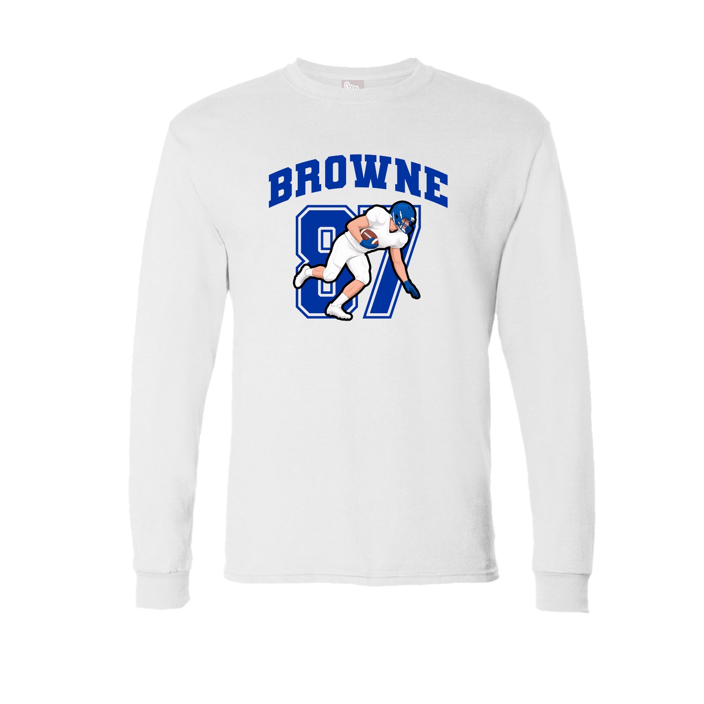 Long Sleeve Tee — Number in White