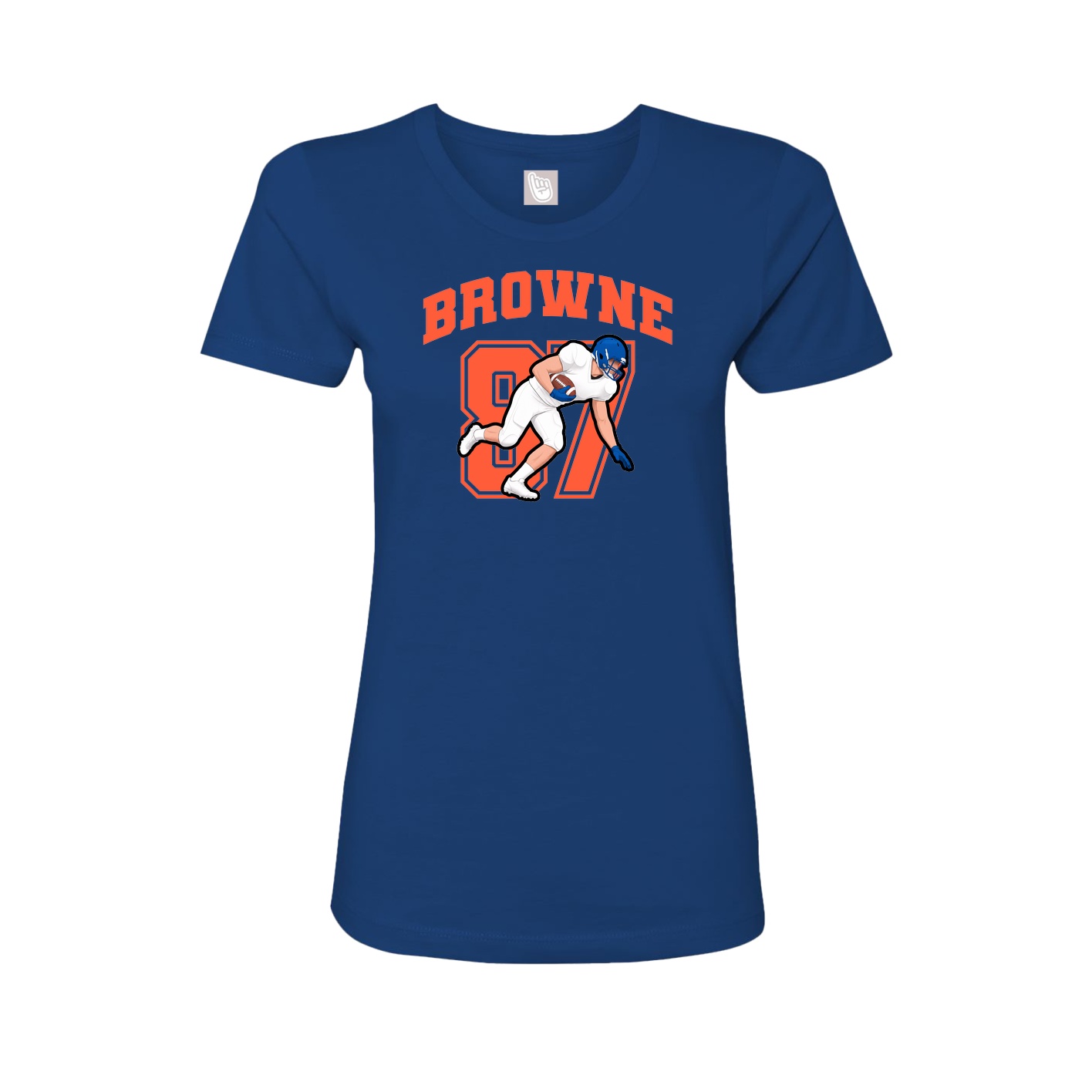 Fitted Women's Tee — Number in Royal
