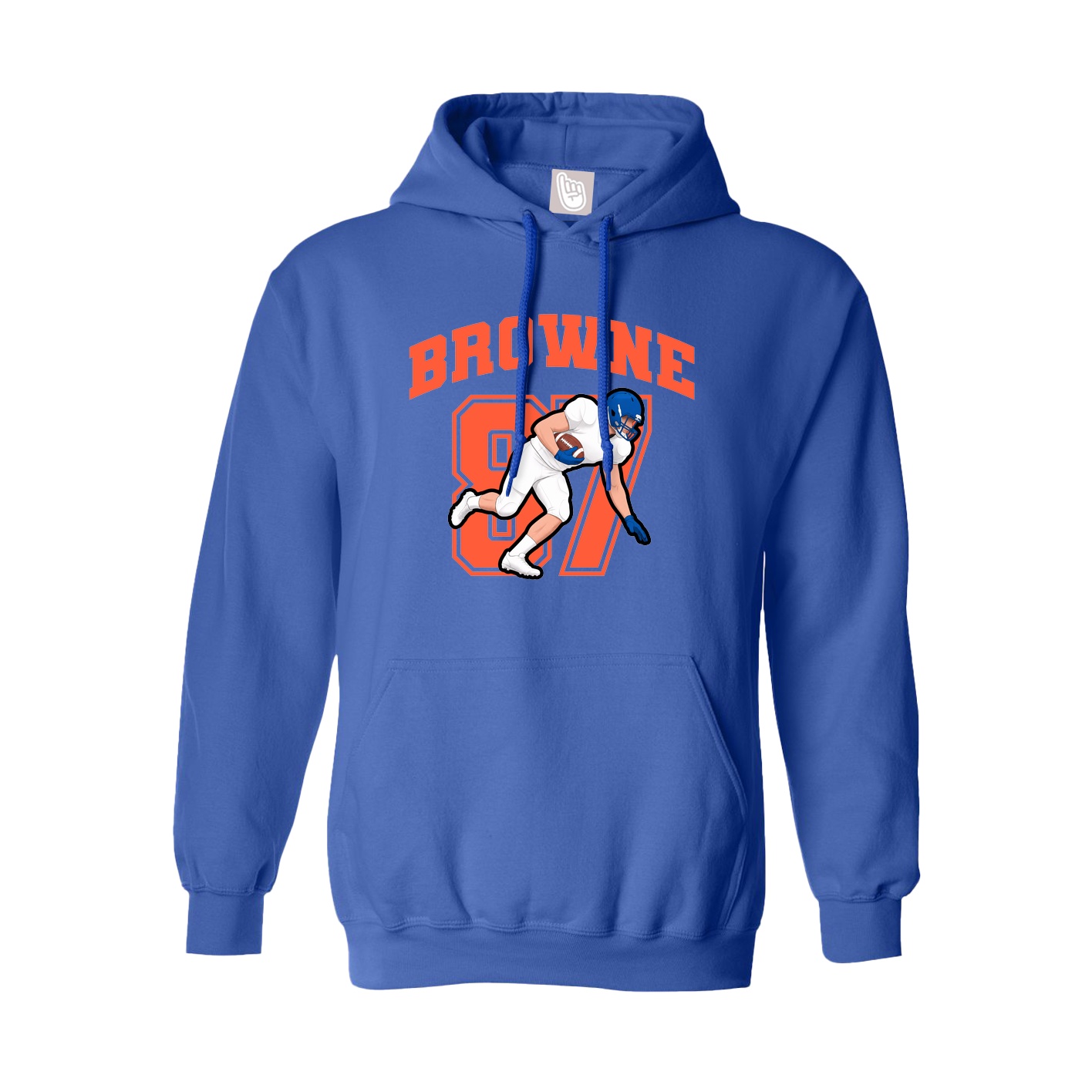 Youth Hoodie — Number in Royal