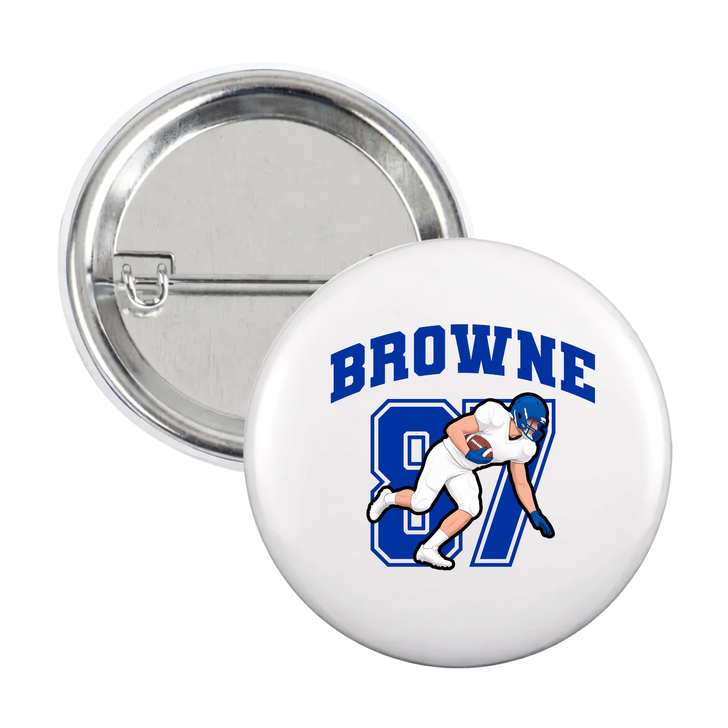 Game Day Button — Number in White