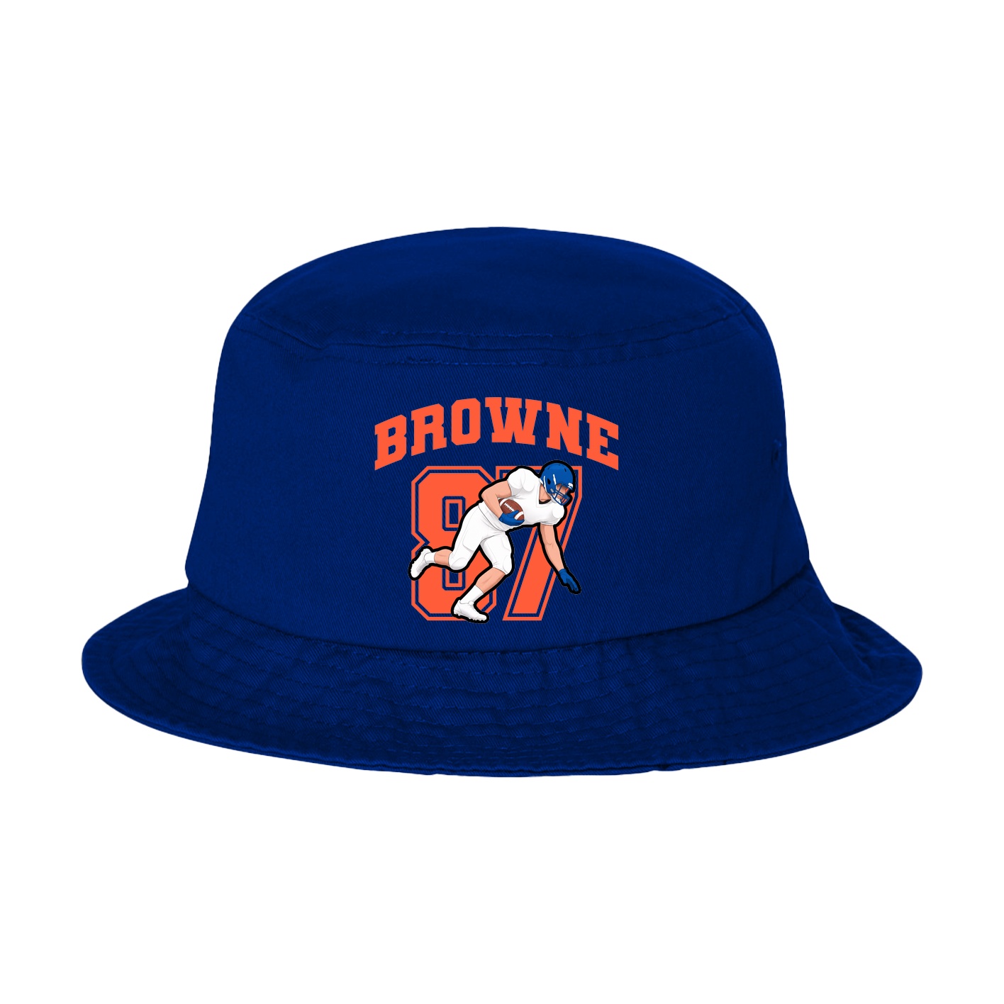 Bucket Cap — Number in Royal Blue