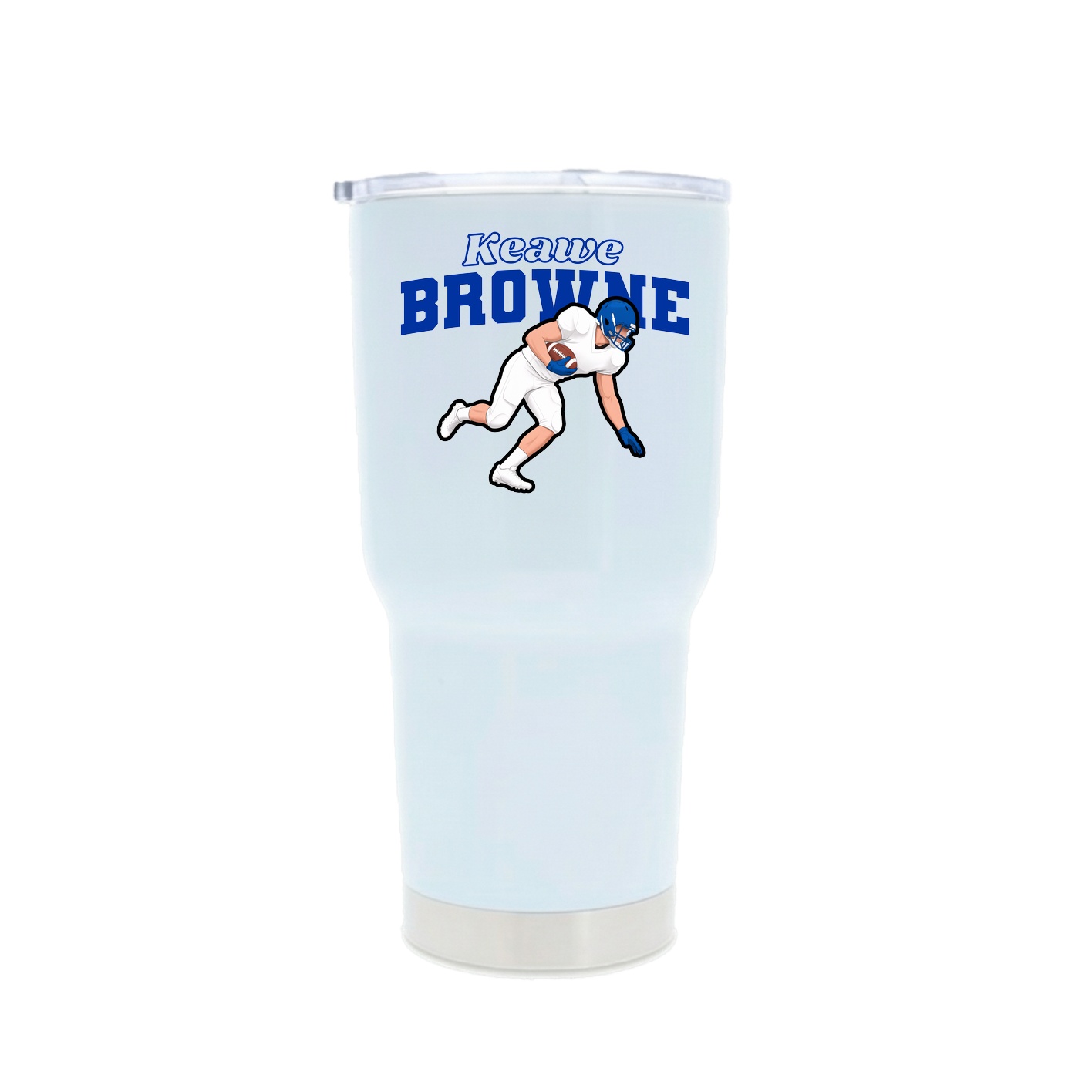 30oz Stainless Steel Tumbler — Name Arch in White