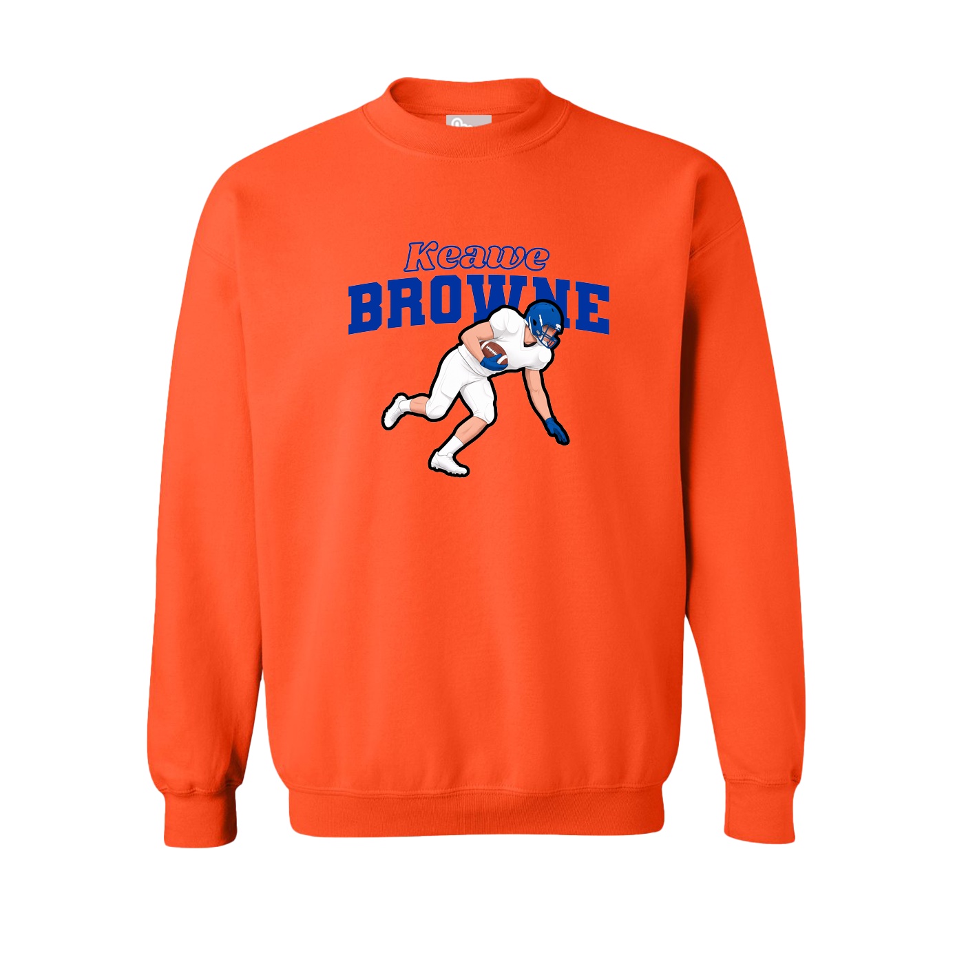 Fleece Crew — Name Arch in Orange