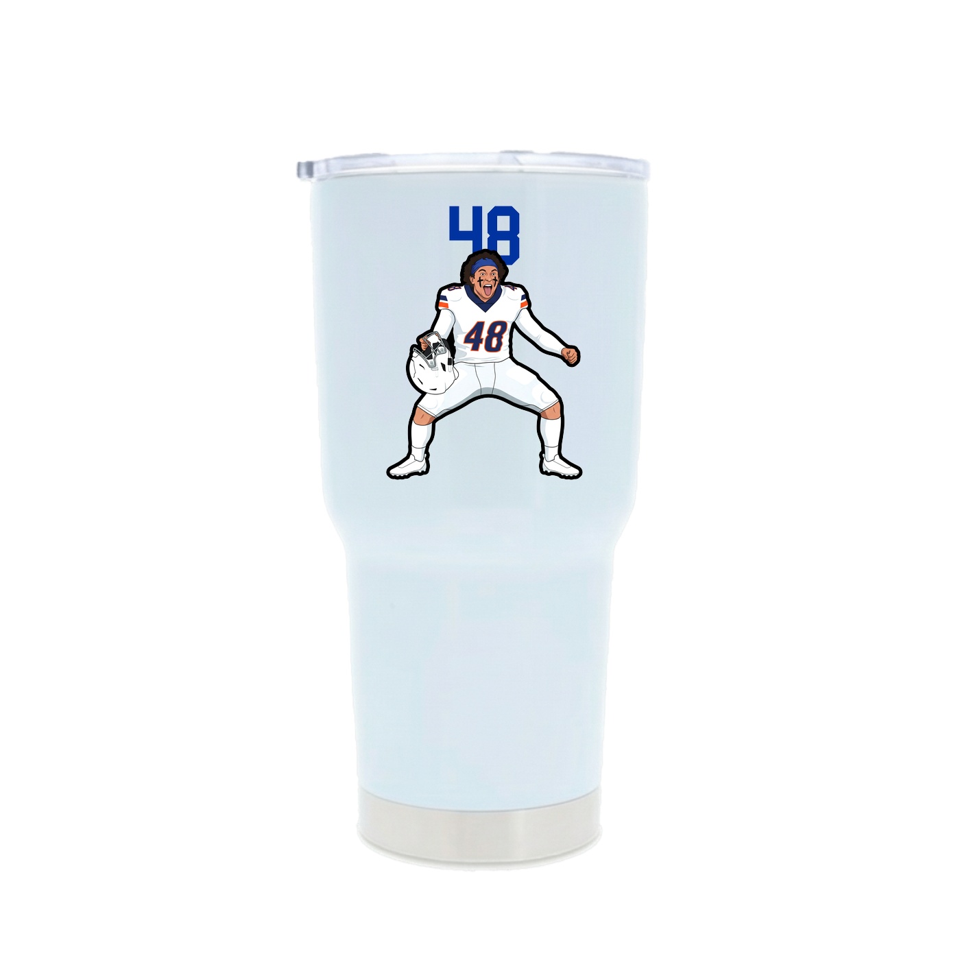 30oz Stainless Steel Tumbler — Number Top in White