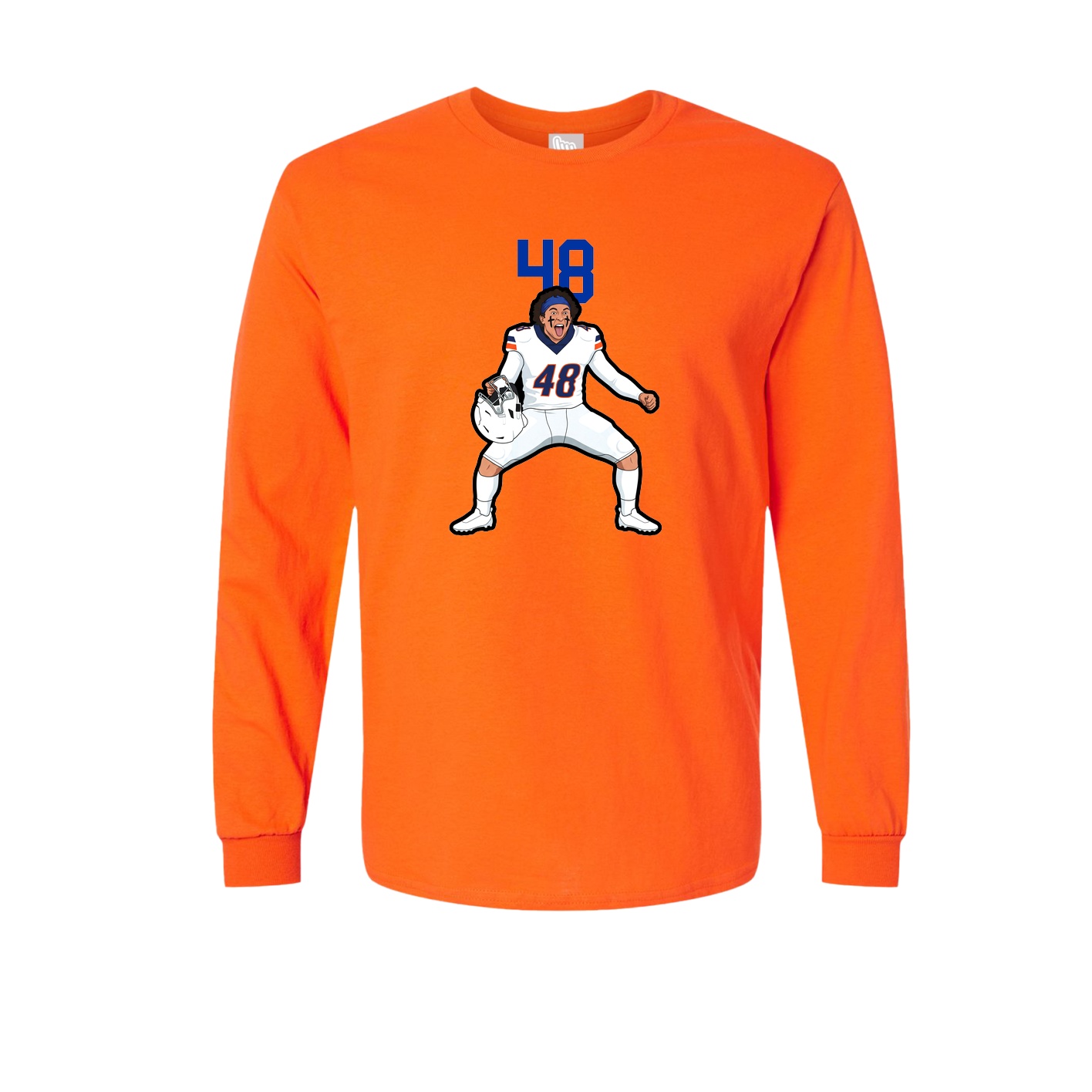 Long Sleeve Tee — Number Top in Orange