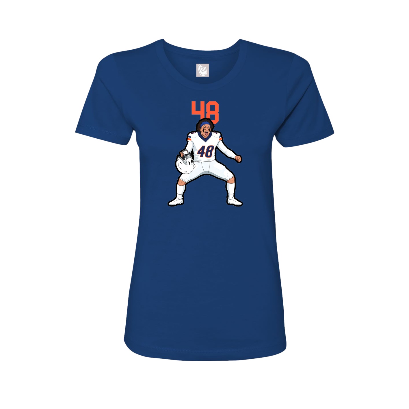 Fitted Women's Tee — Number Top in Royal