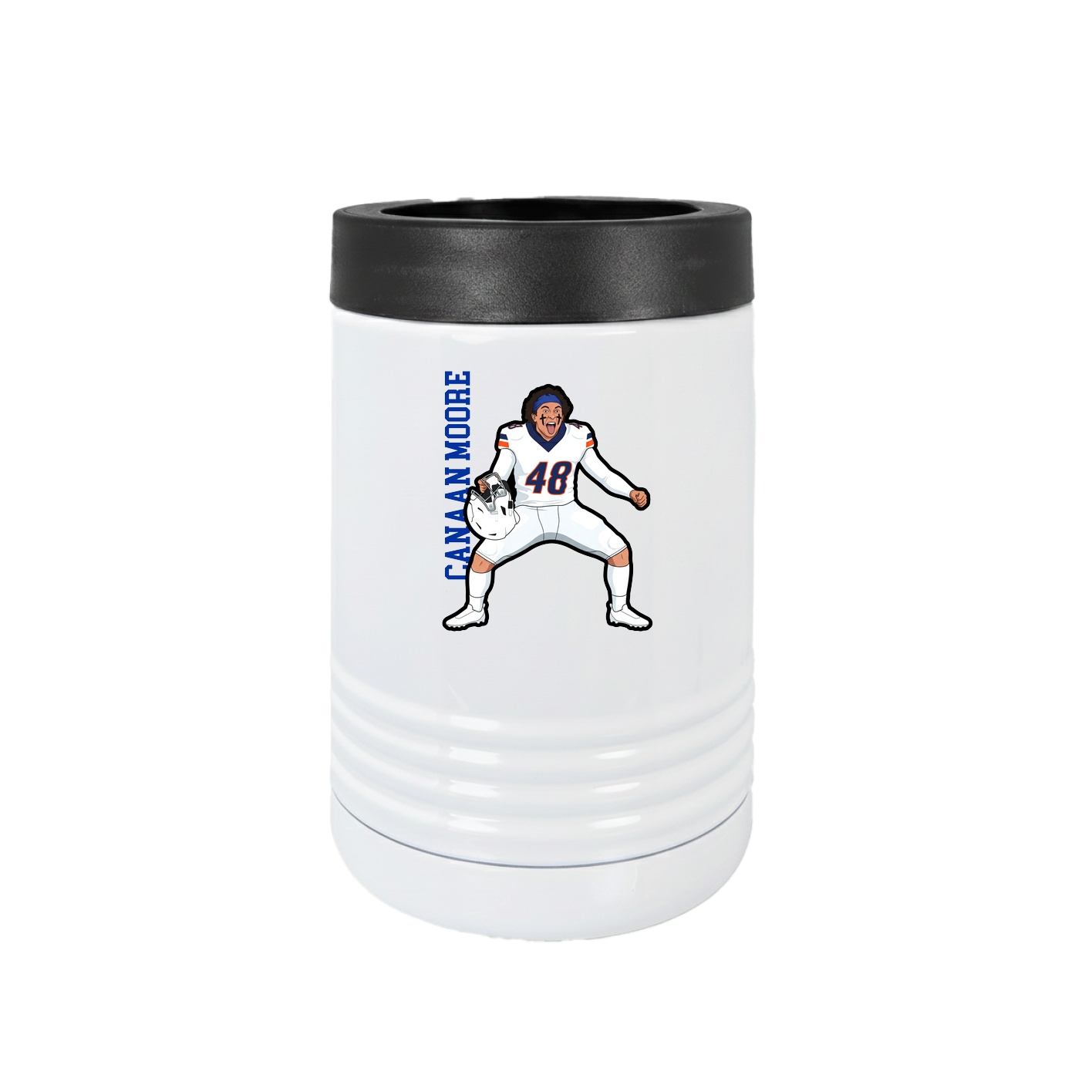 Beverage Holder — Name Vertical in White