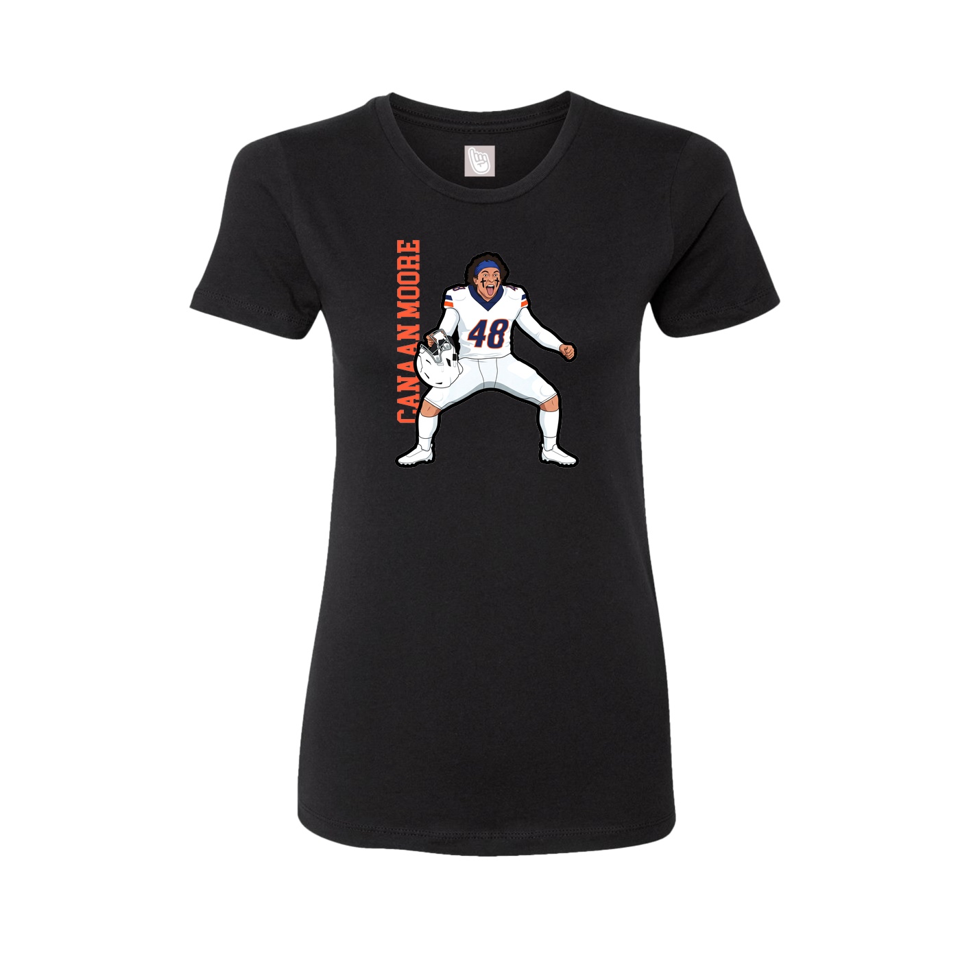 Fitted Women's Tee — Name Vertical in Black