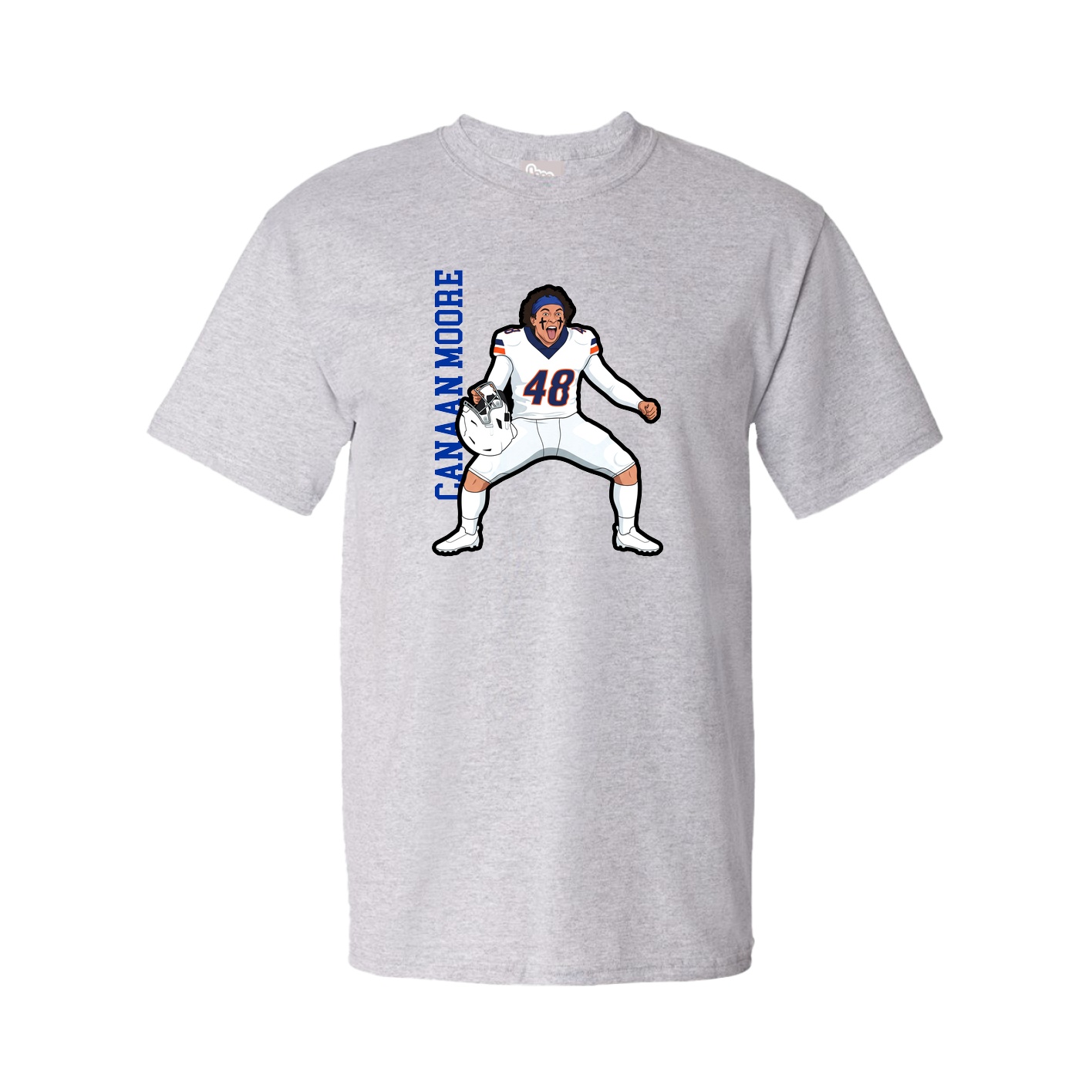 Youth Tee — Name Vertical in Grey