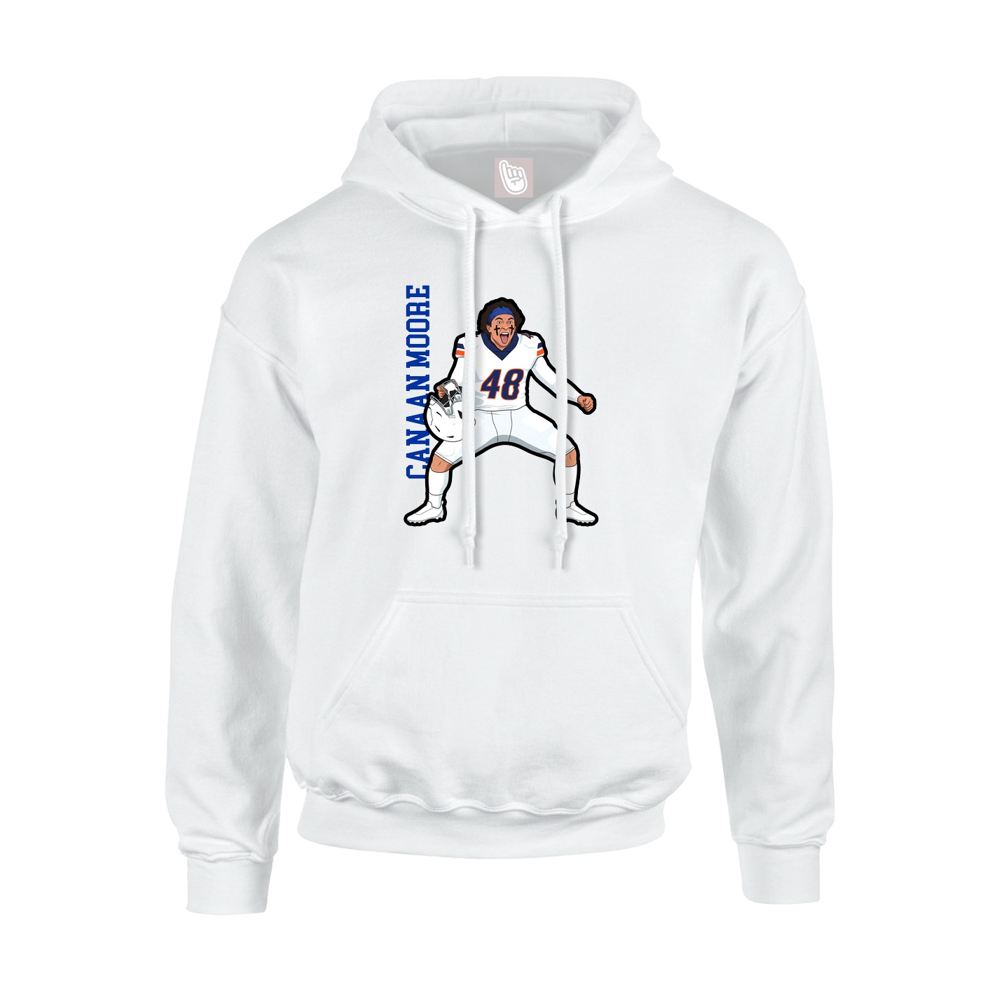 Youth Hoodie — Name Vertical in White