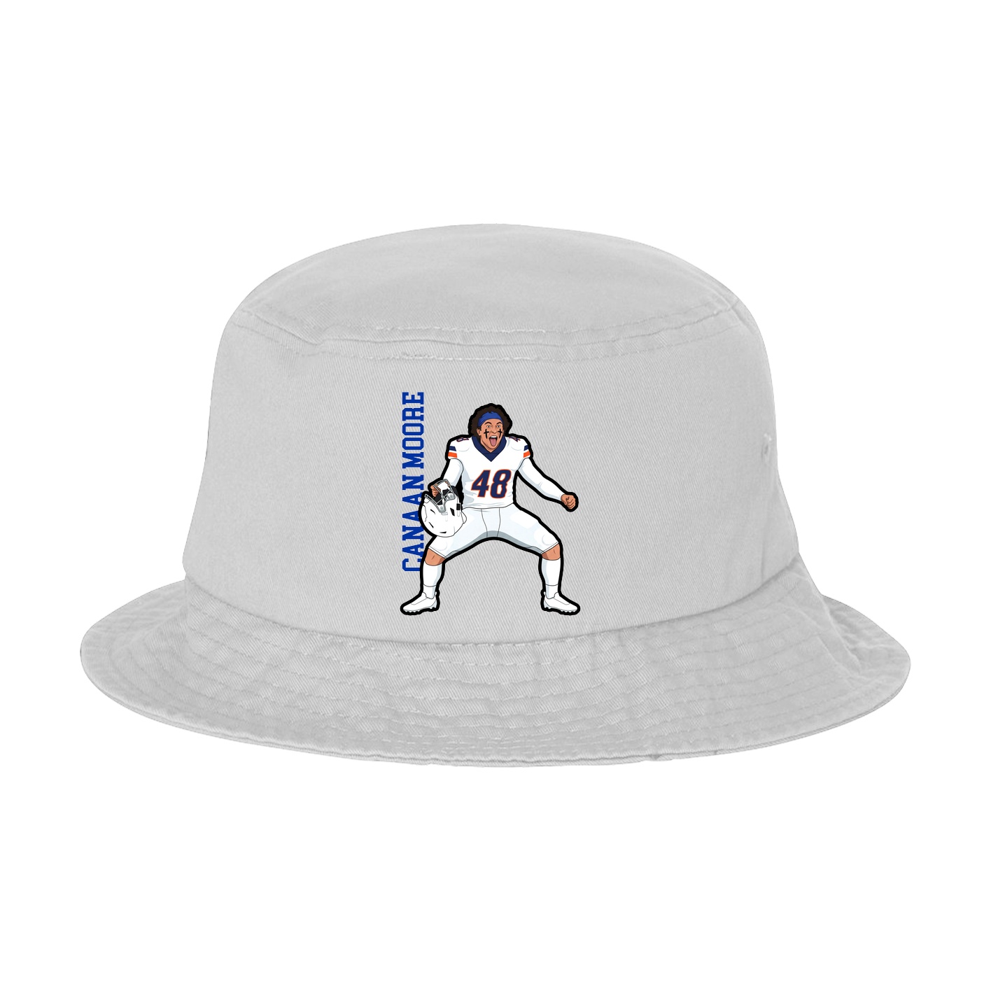 Bucket Cap — Name Vertical in White