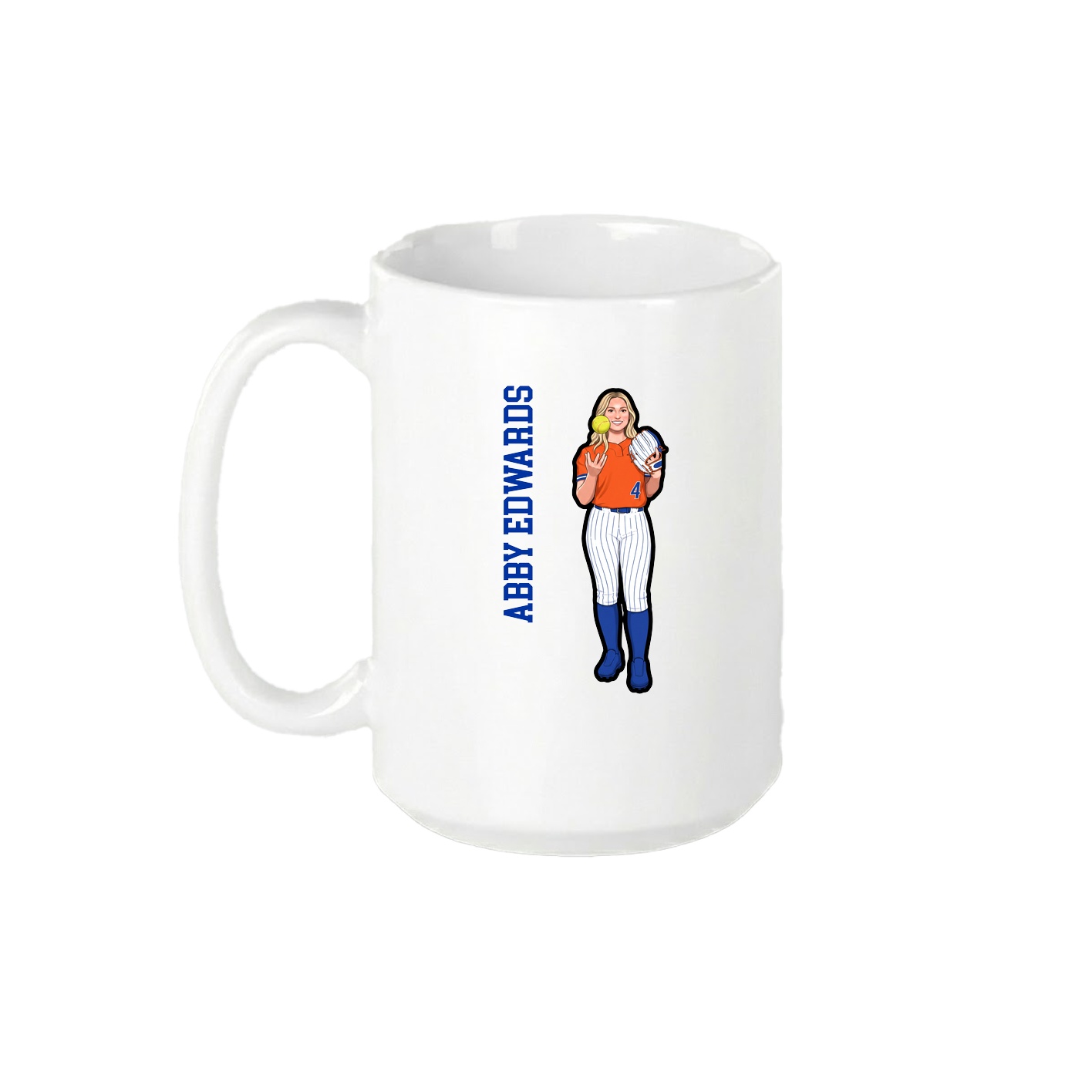15oz Coffee Mug — Name Vertical in White