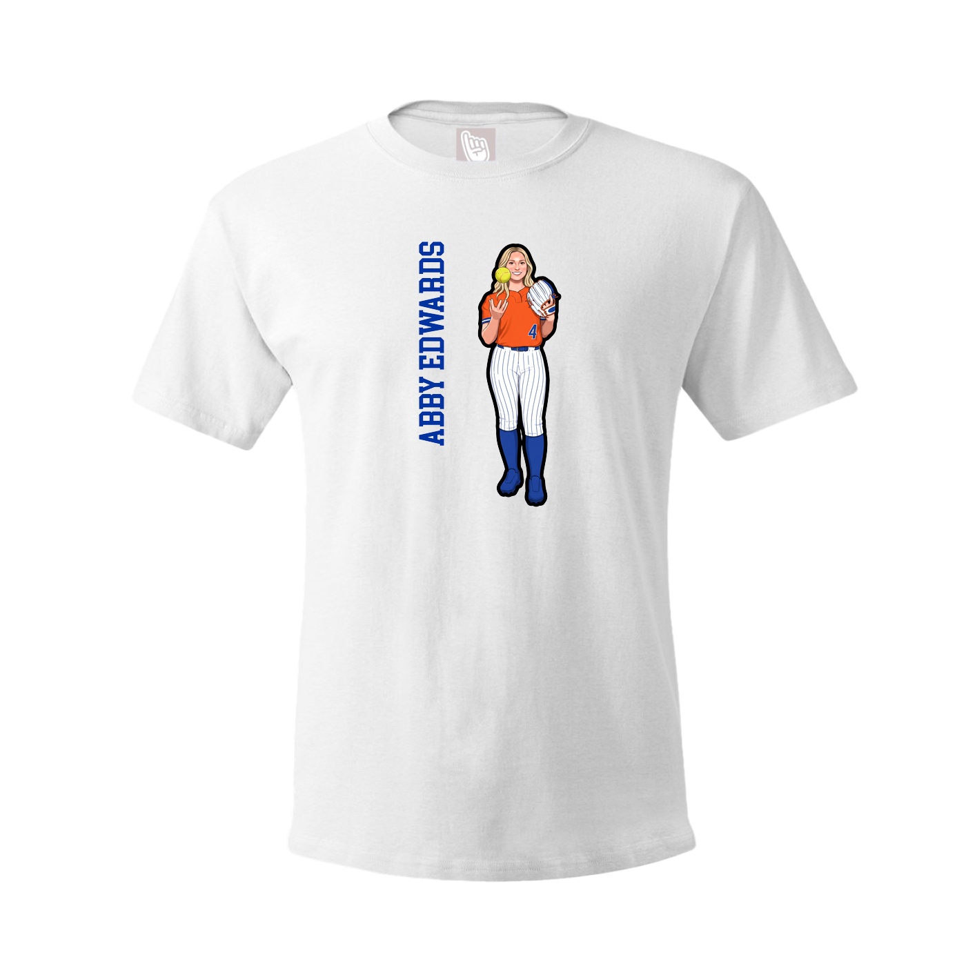 Youth Tee — Name Vertical in White