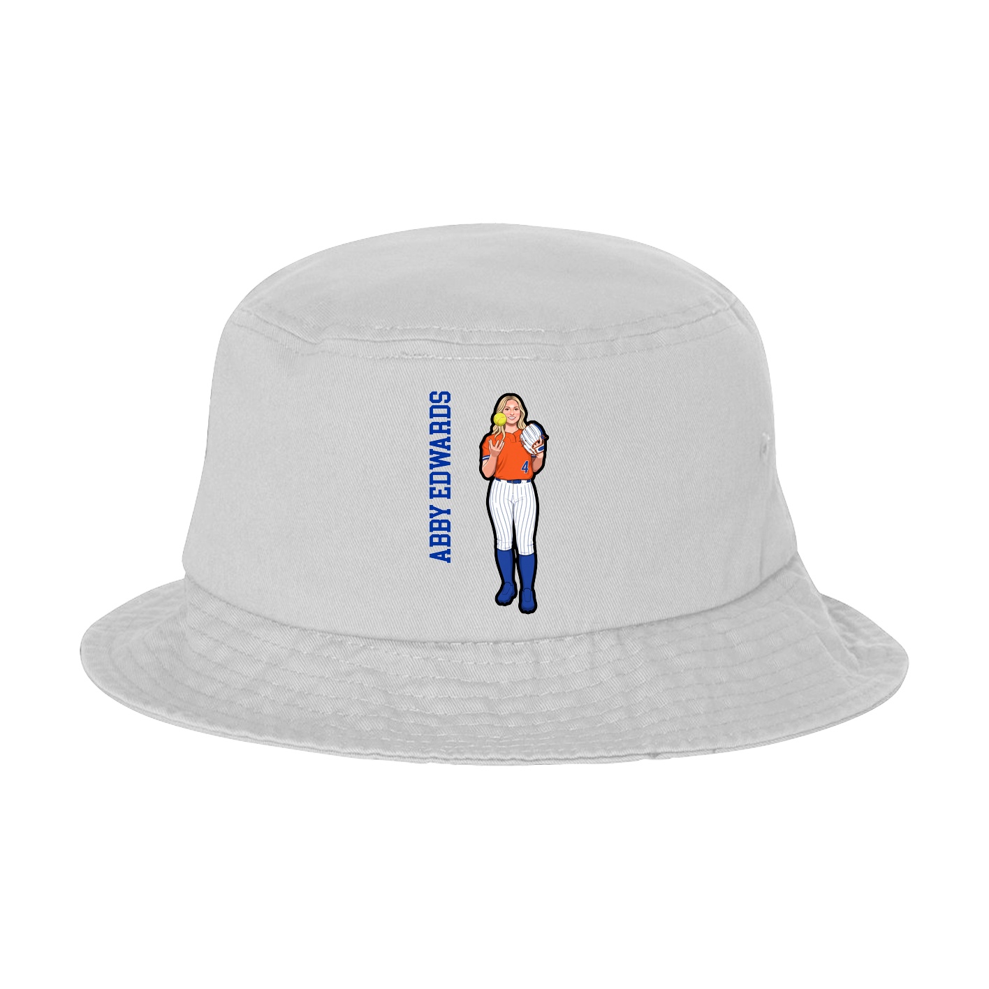 Bucket Cap — Name Vertical in White