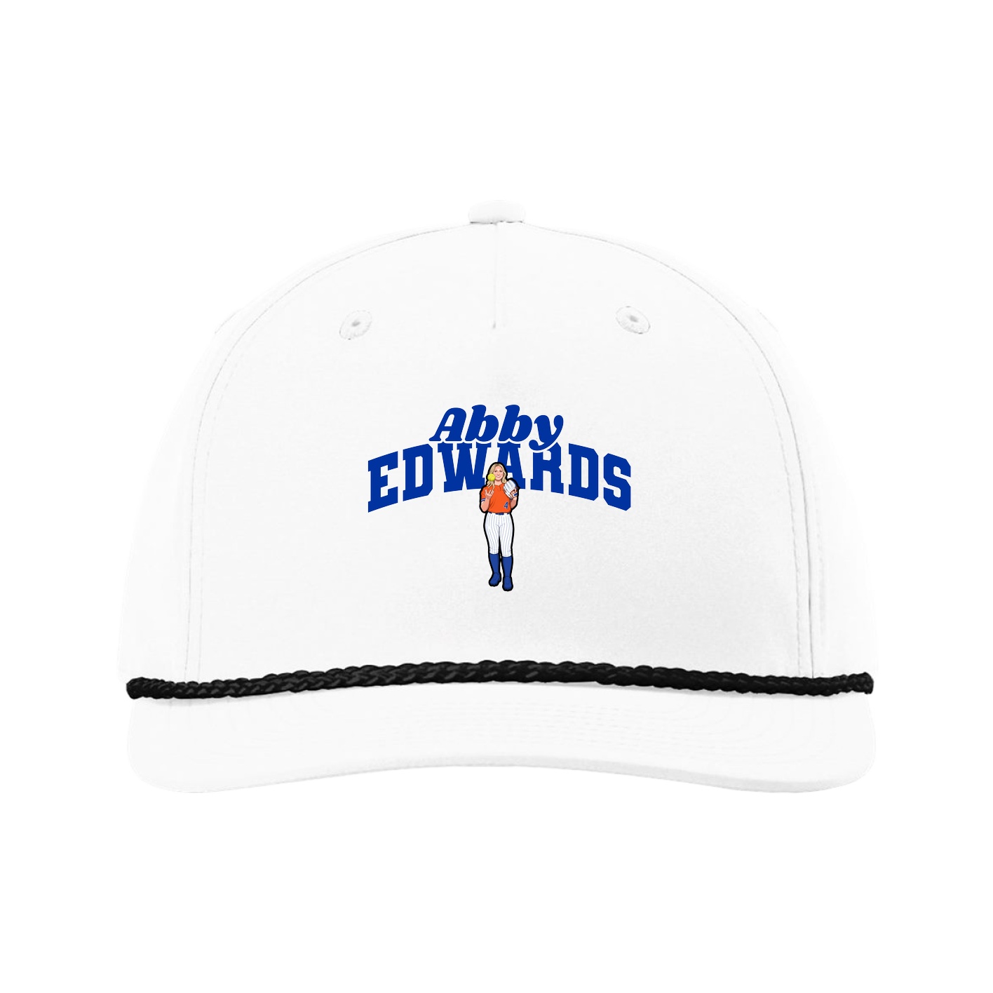 Five-Panel Classic Rope Cap — Signature Arch in White