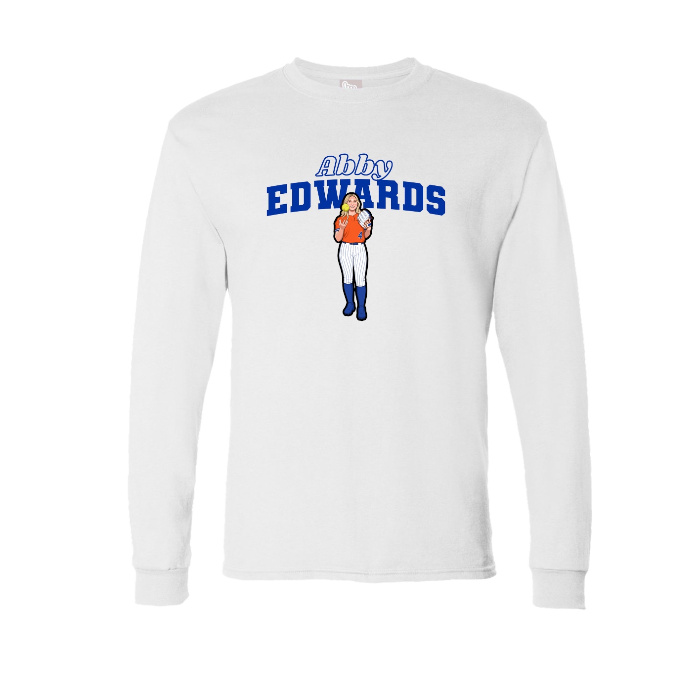 Long Sleeve Tee — Name Arch in White