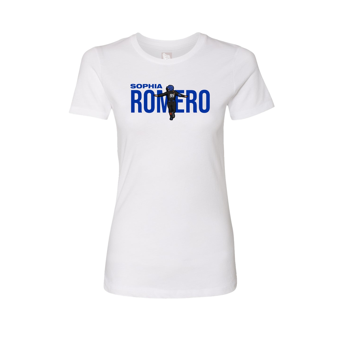 Fitted Women's Tee — Player Name in White