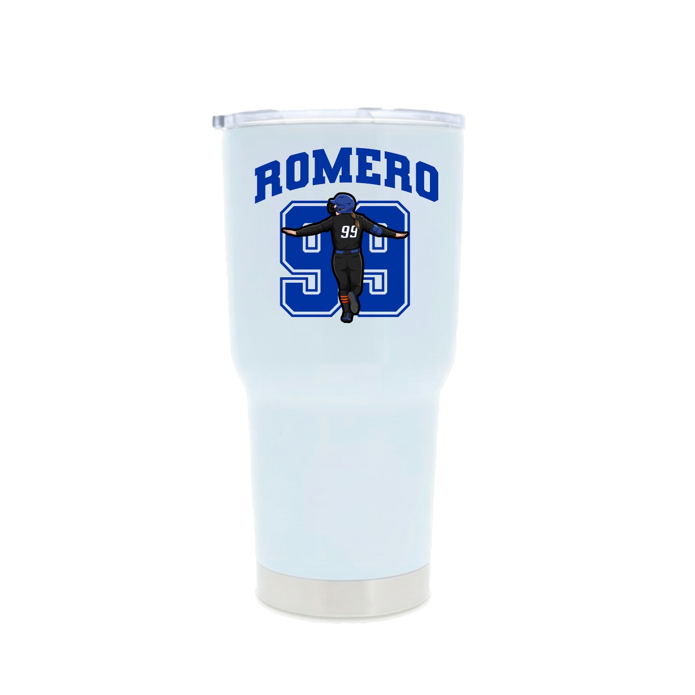 30oz Stainless Steel Tumbler — Number in White