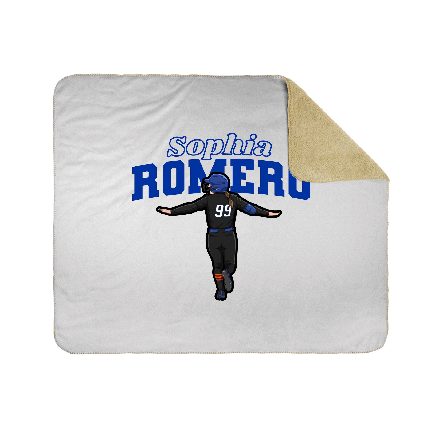 Throw Blanket — Name Arch in White