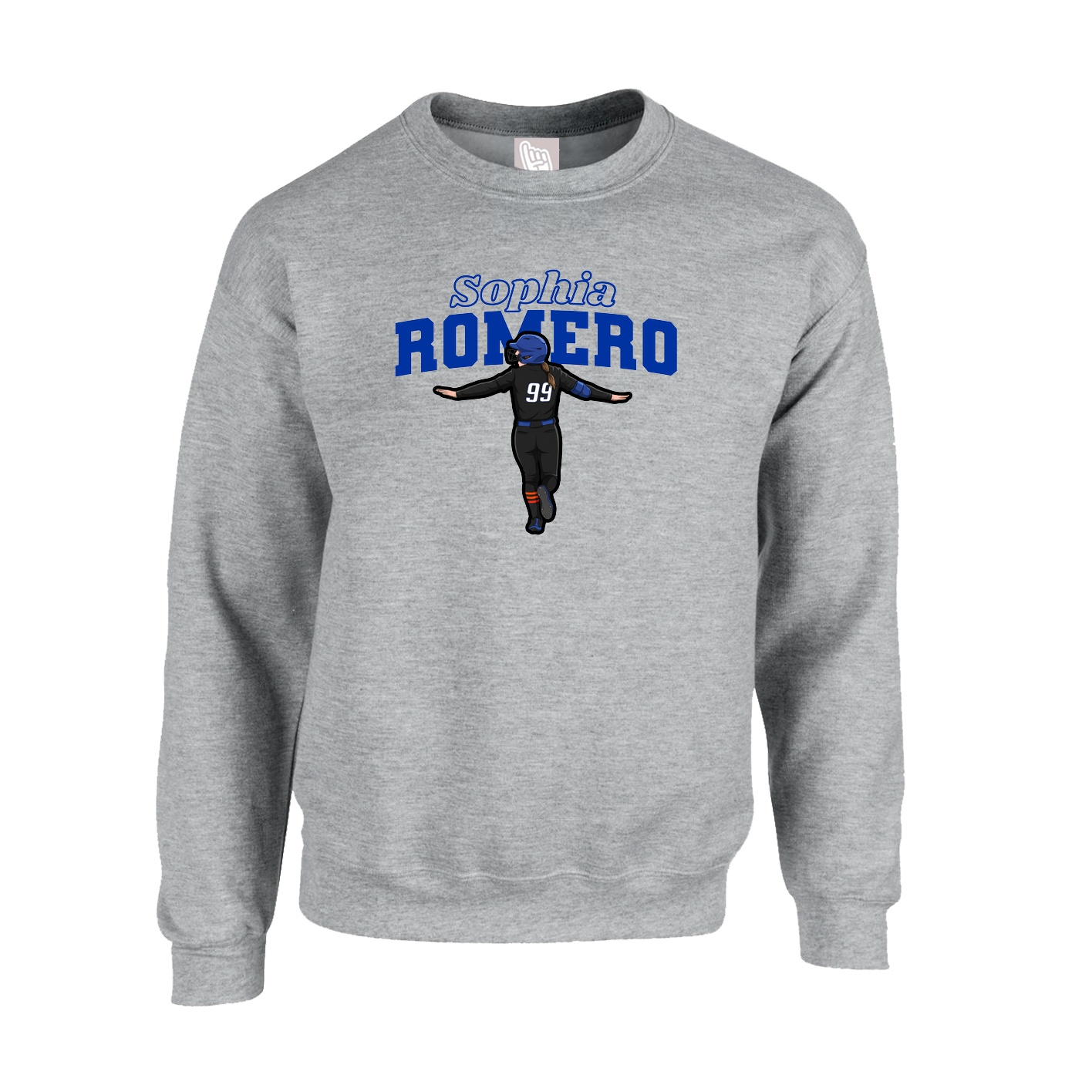 Fleece Crew — Name Arch in Grey
