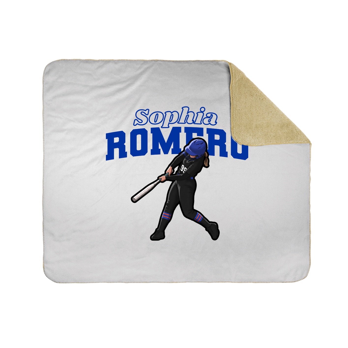 Throw Blanket — Name Arch in White