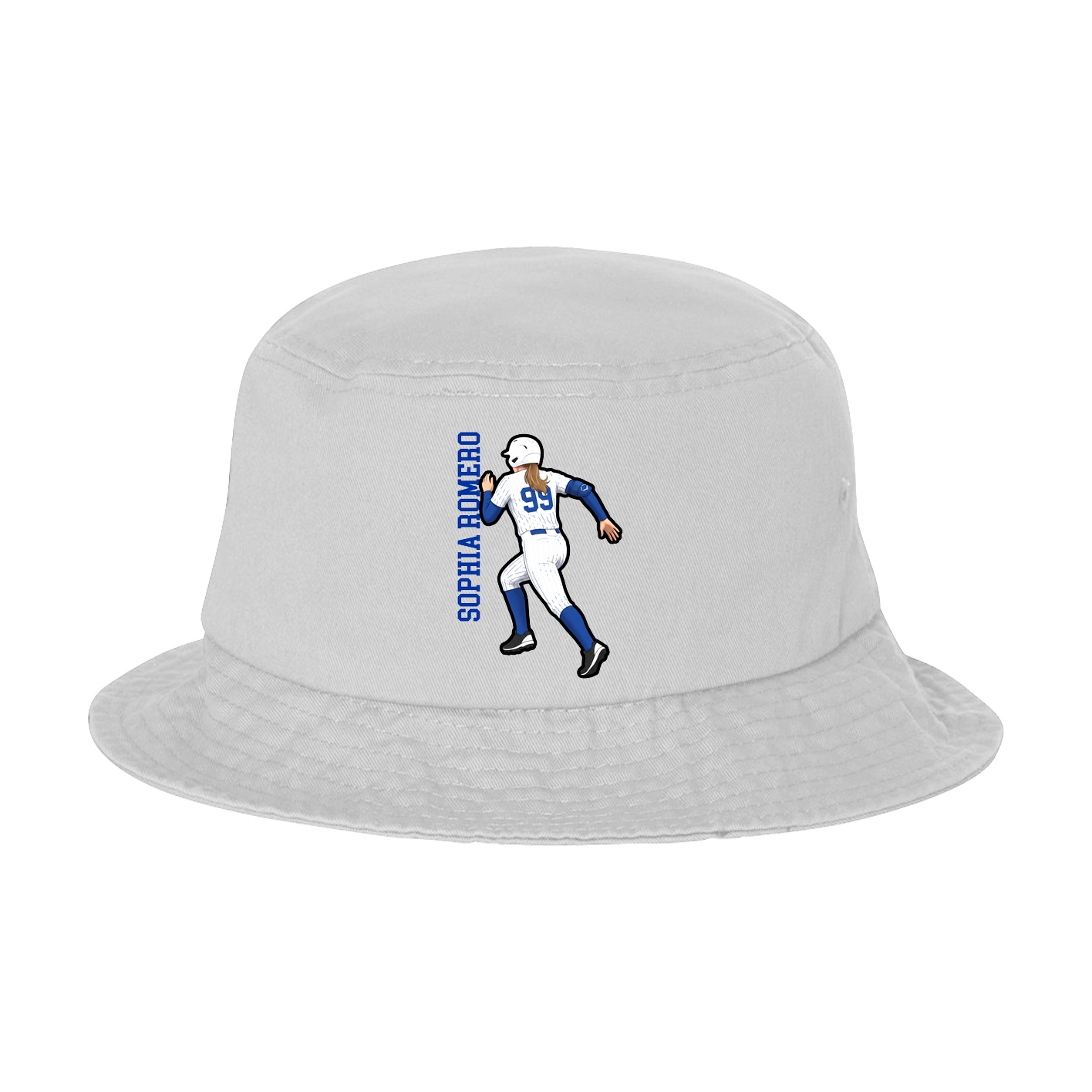Bucket Cap — Name Vertical in White
