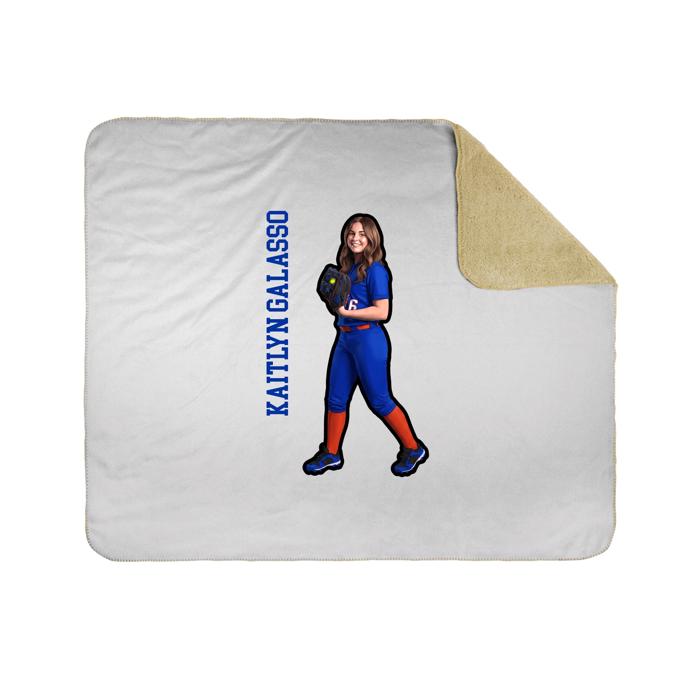 Throw Blanket — Name Vertical in White