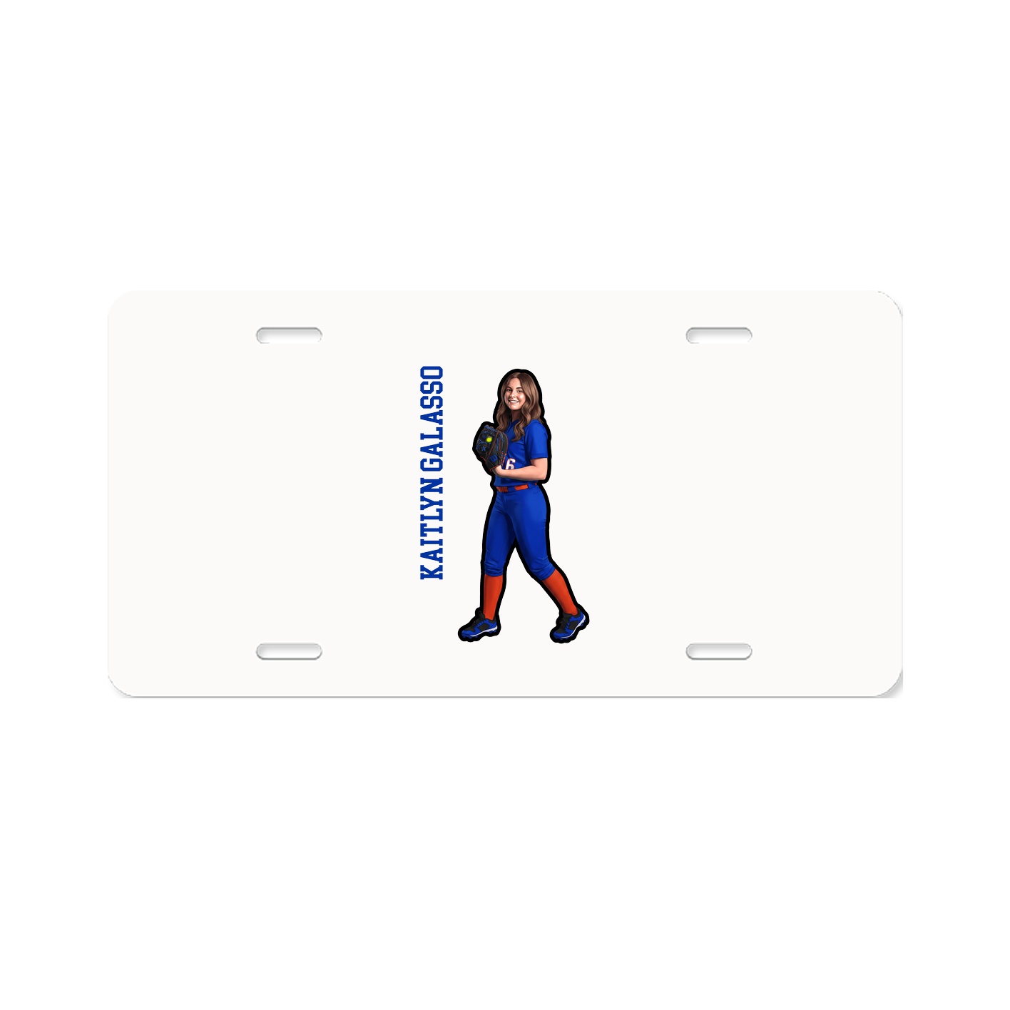 License Plate — Name Vertical in Classic