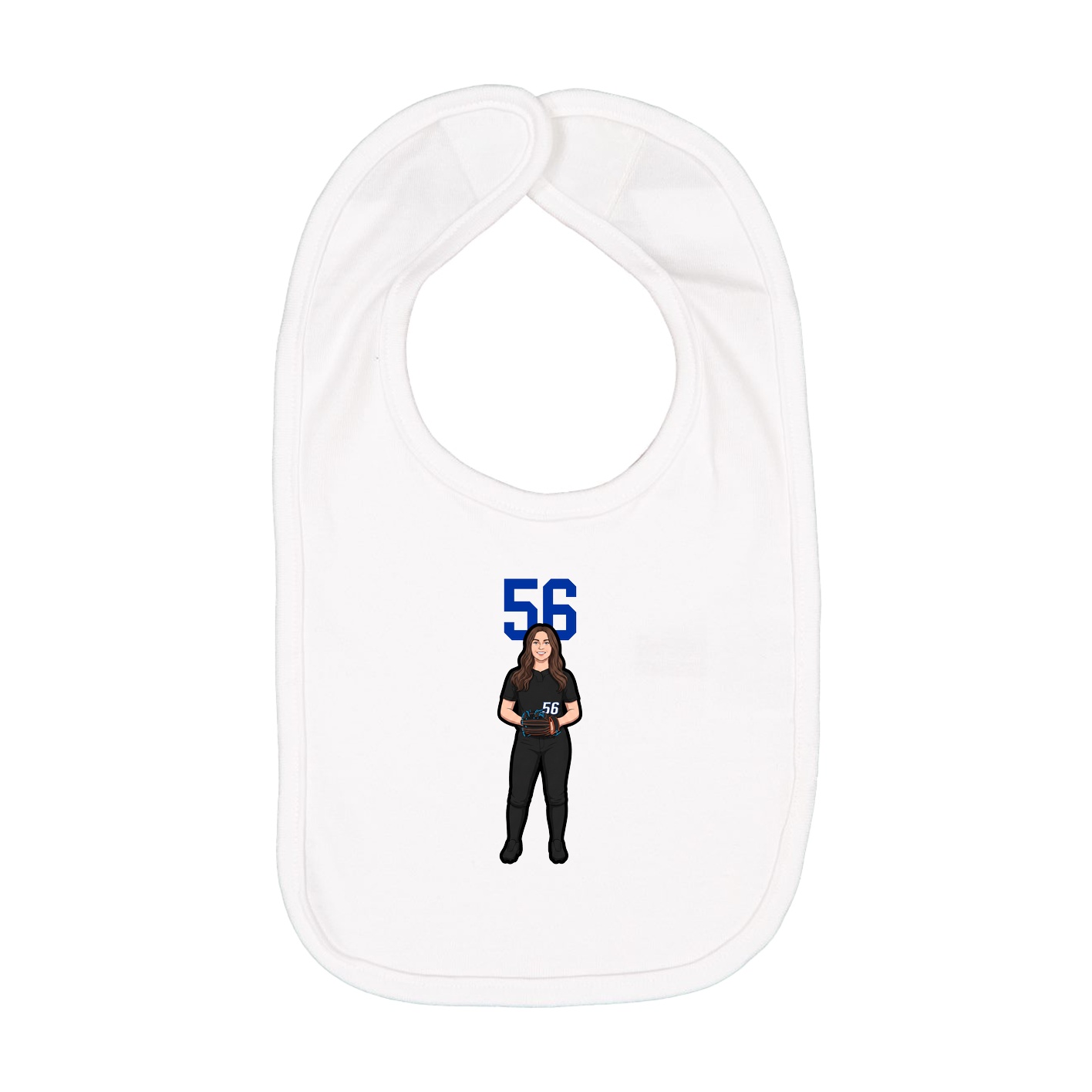 Infant Bib — Number Top in White